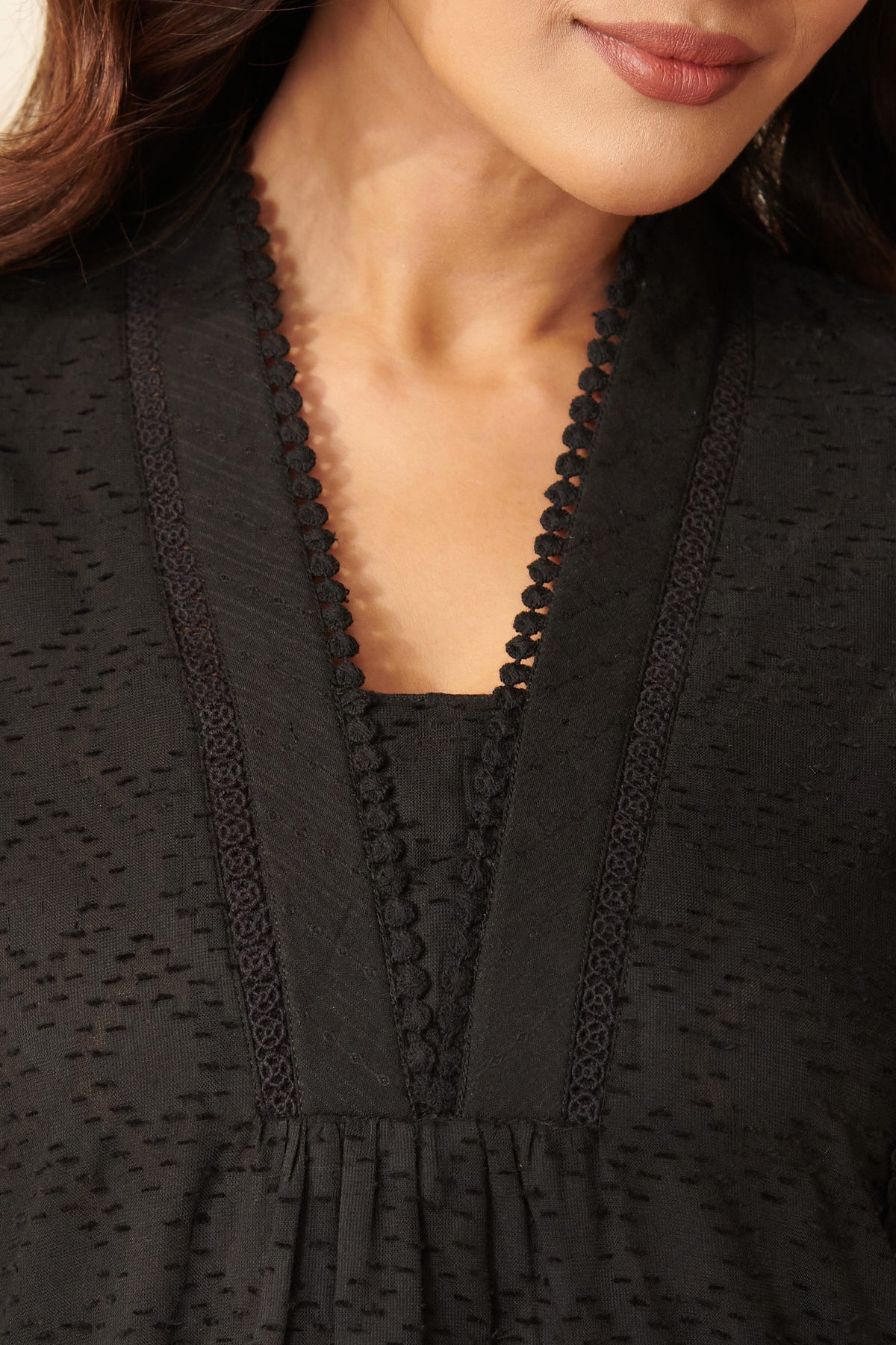 Roza Fareeha Black Kurta
