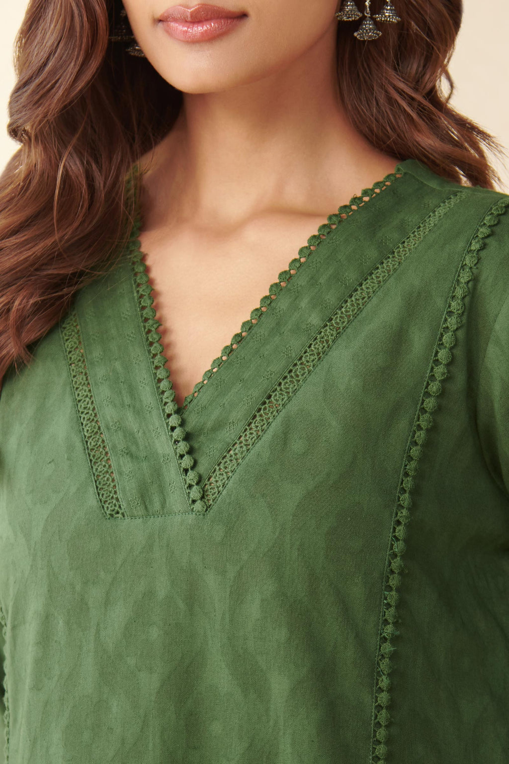Roza Aaira Bottle Green Kurta