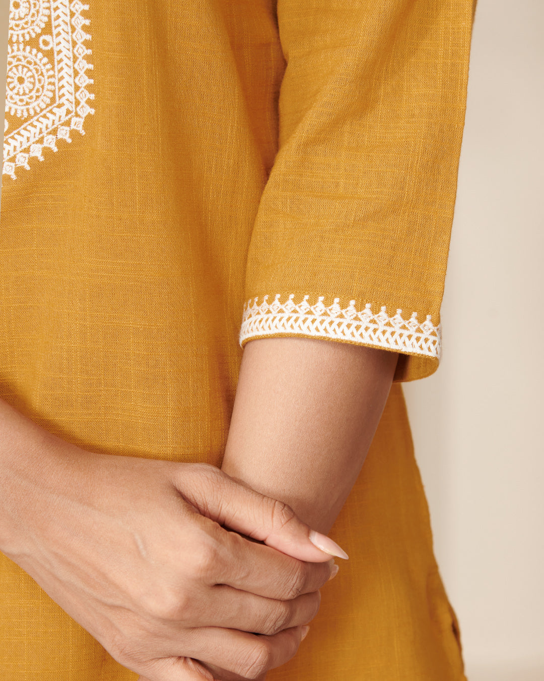 Mehraab Raziya Mustard Top