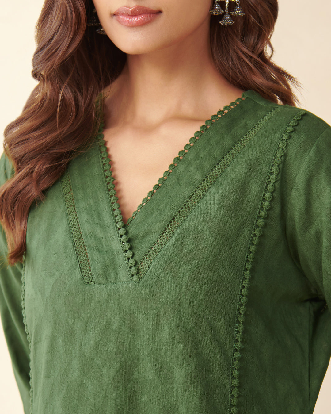 Roza Aaira Bottle Green Kurta