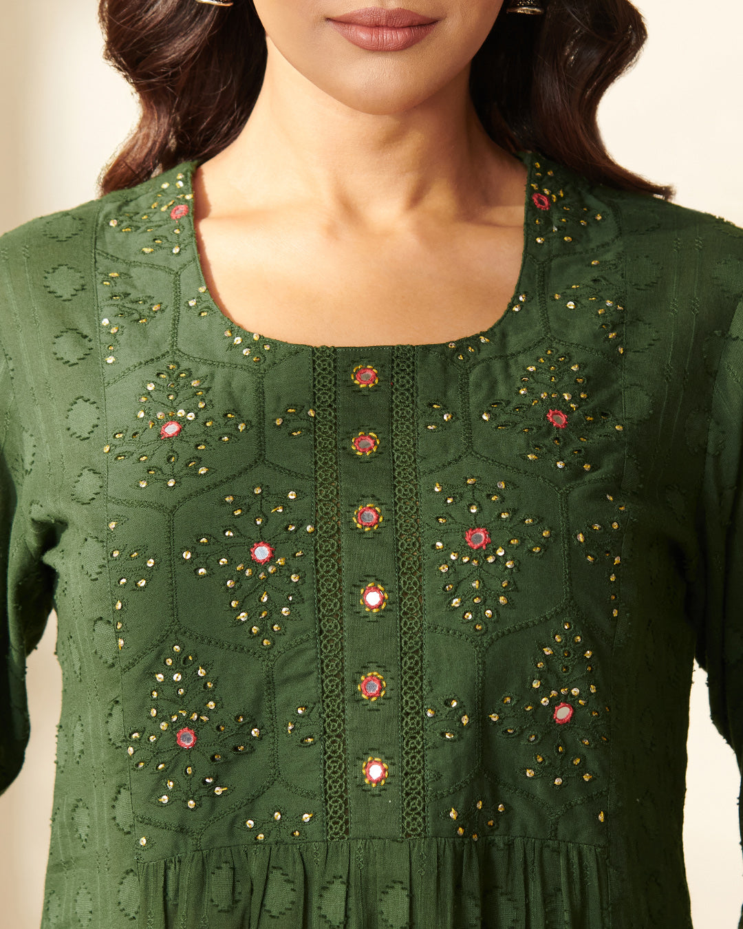 Roza Zunaira Forest Green Kurta