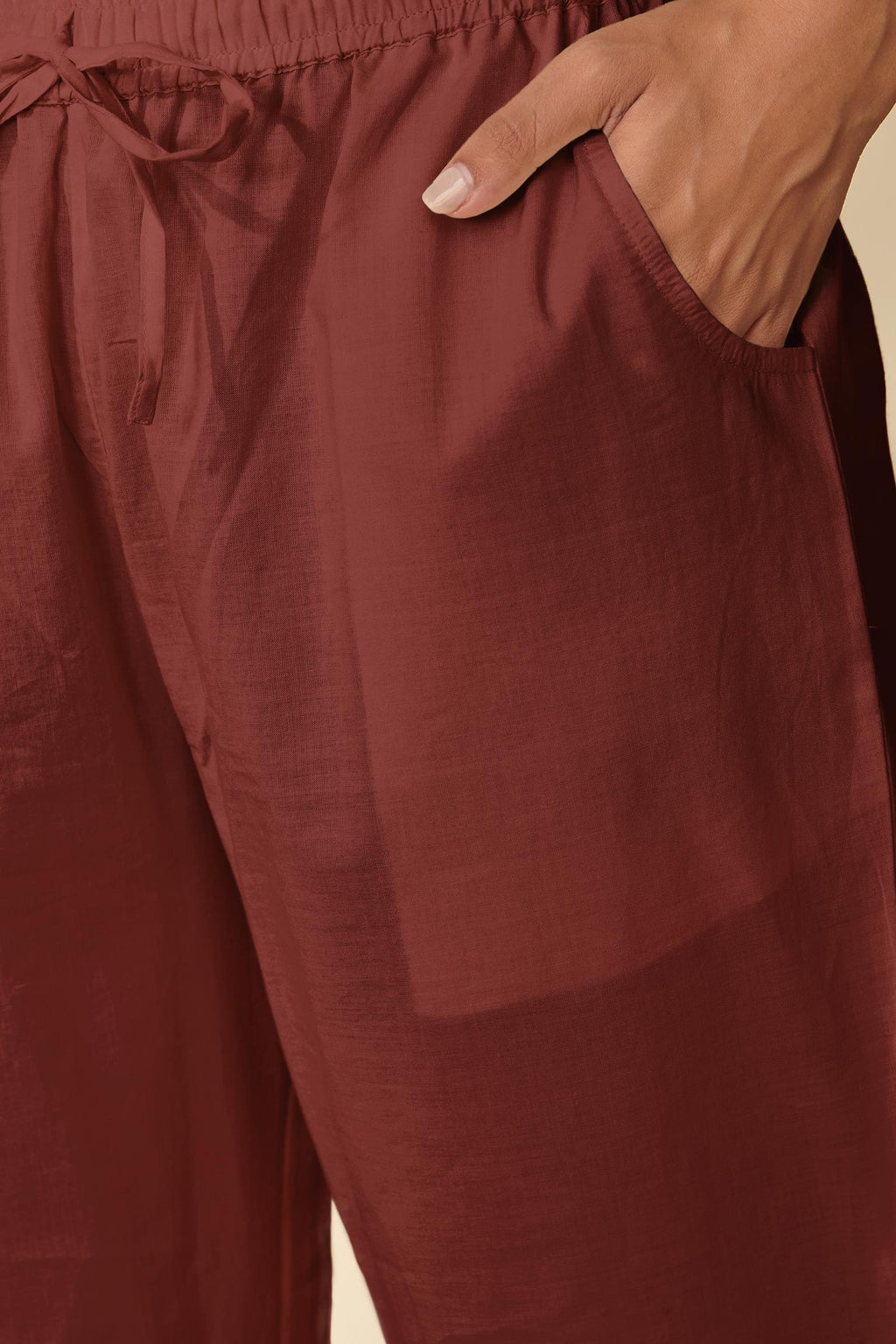 Roza Nikhat Maroon Narrow Pants