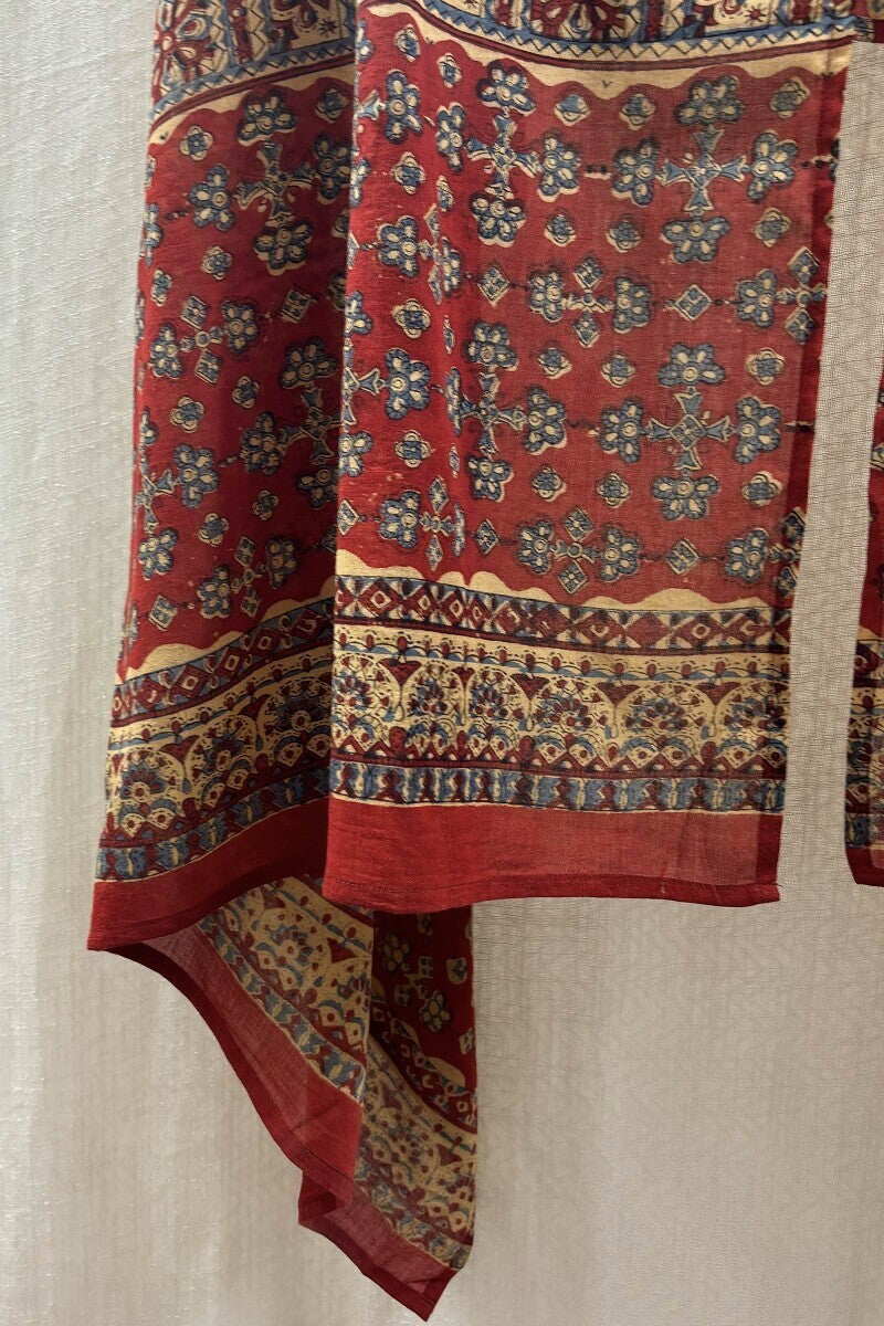 Bagru Hand Block-Printed Cotton Mul Dupatta