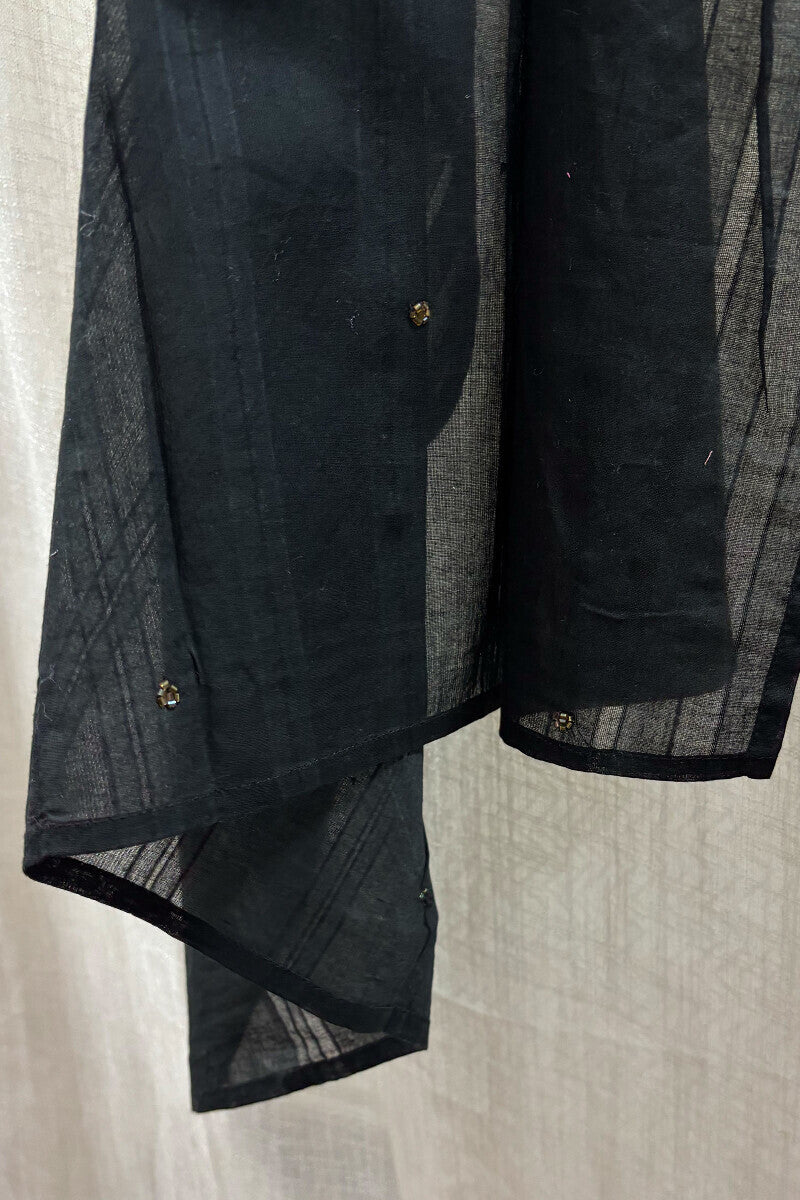 Black Plain Dupatta