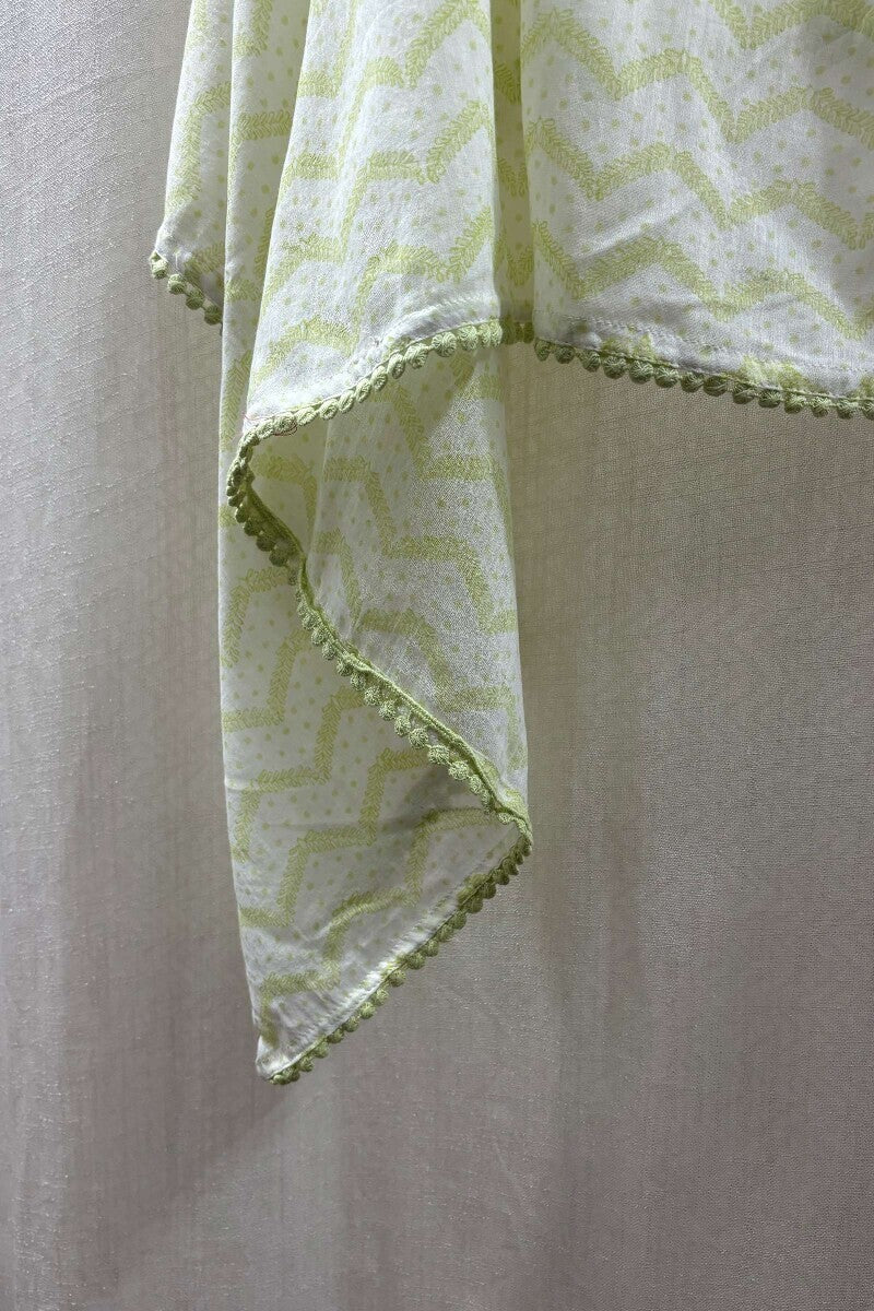 Sanganeri White Dupatta