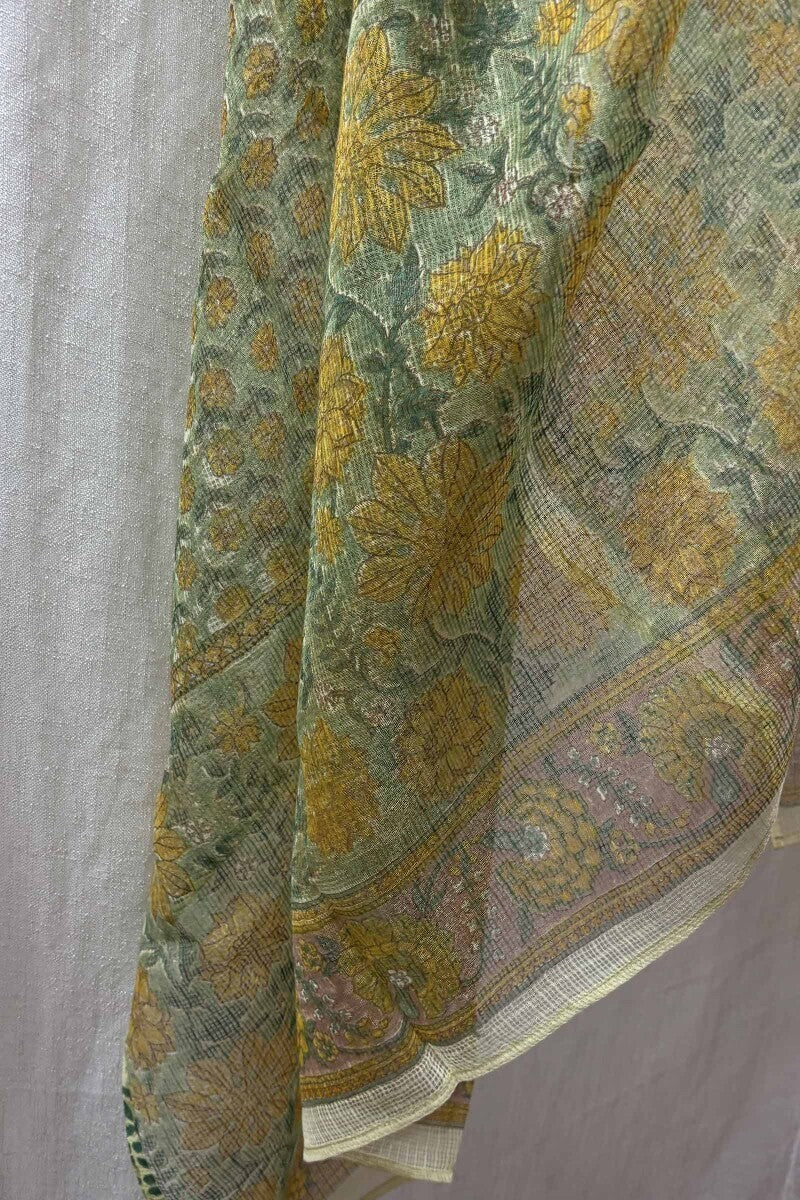 Green Printed Dupatta
