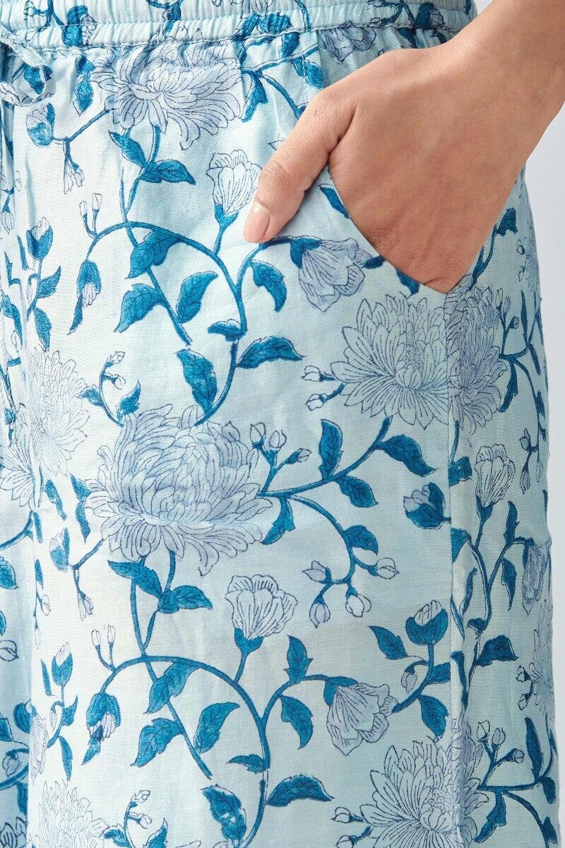 Gauhar Maira Blue Sanganeri Chanderi Palazzo