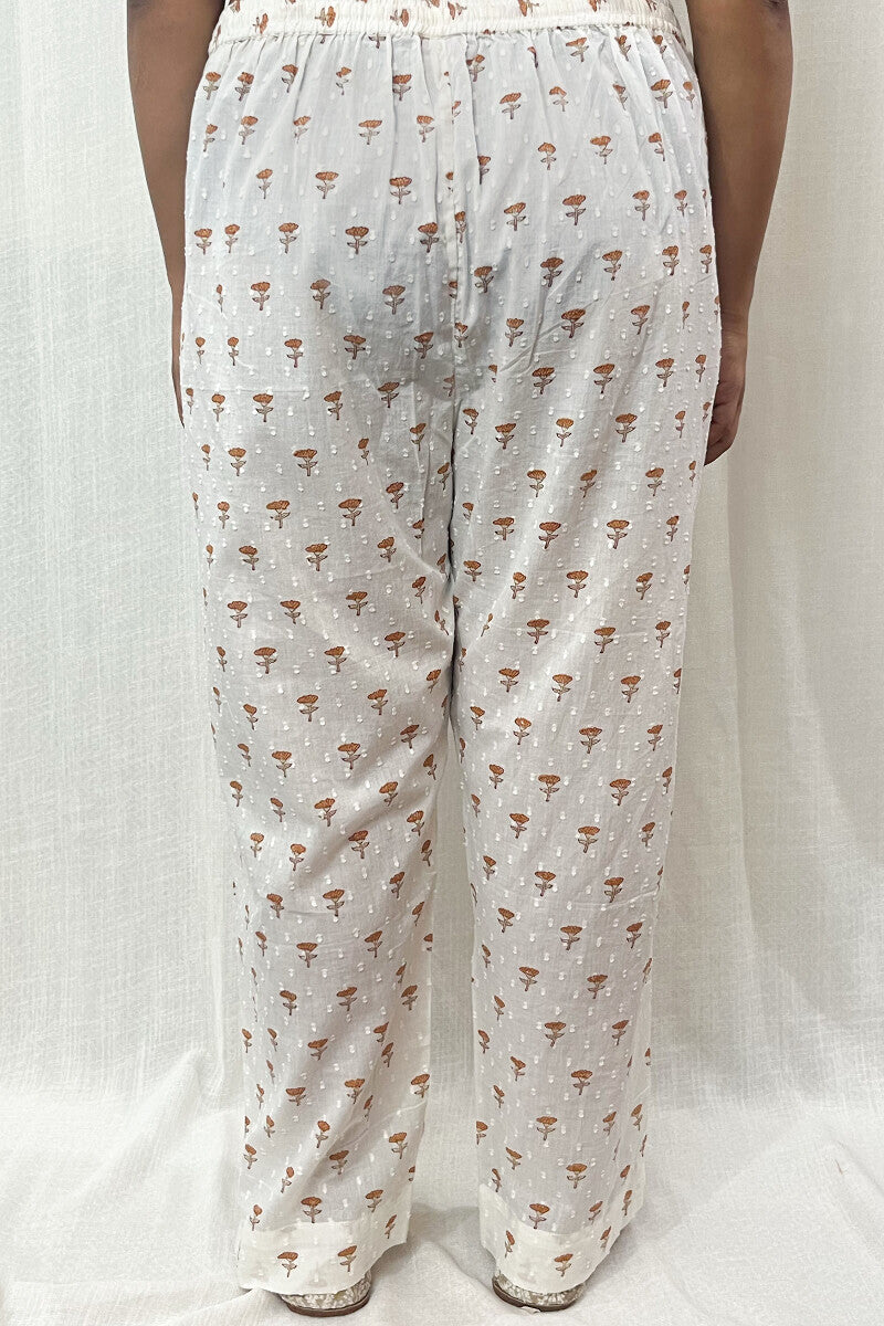 White Sanganeri Narrow Pants