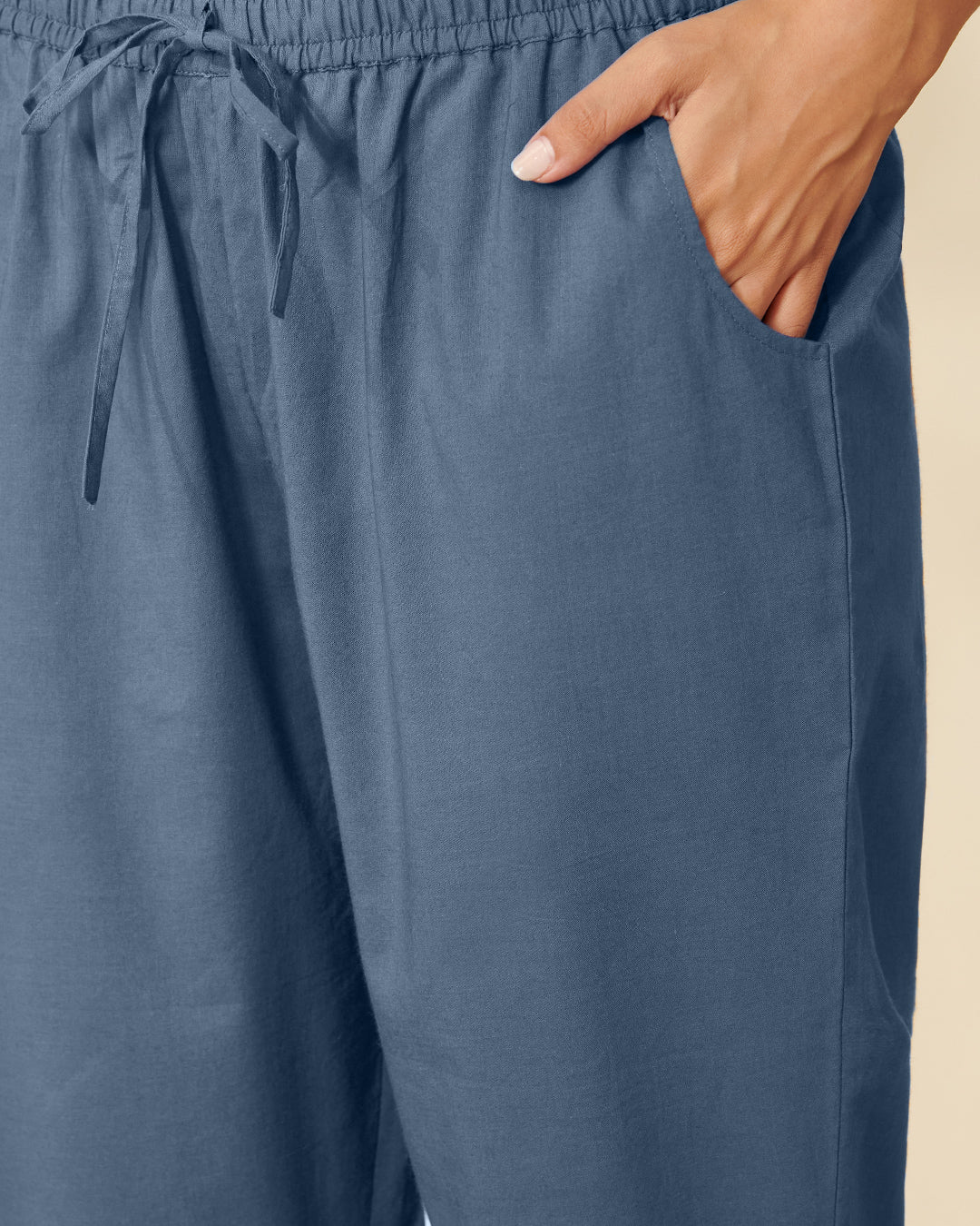 Roza Aasira Ink Blue Narrow Pants