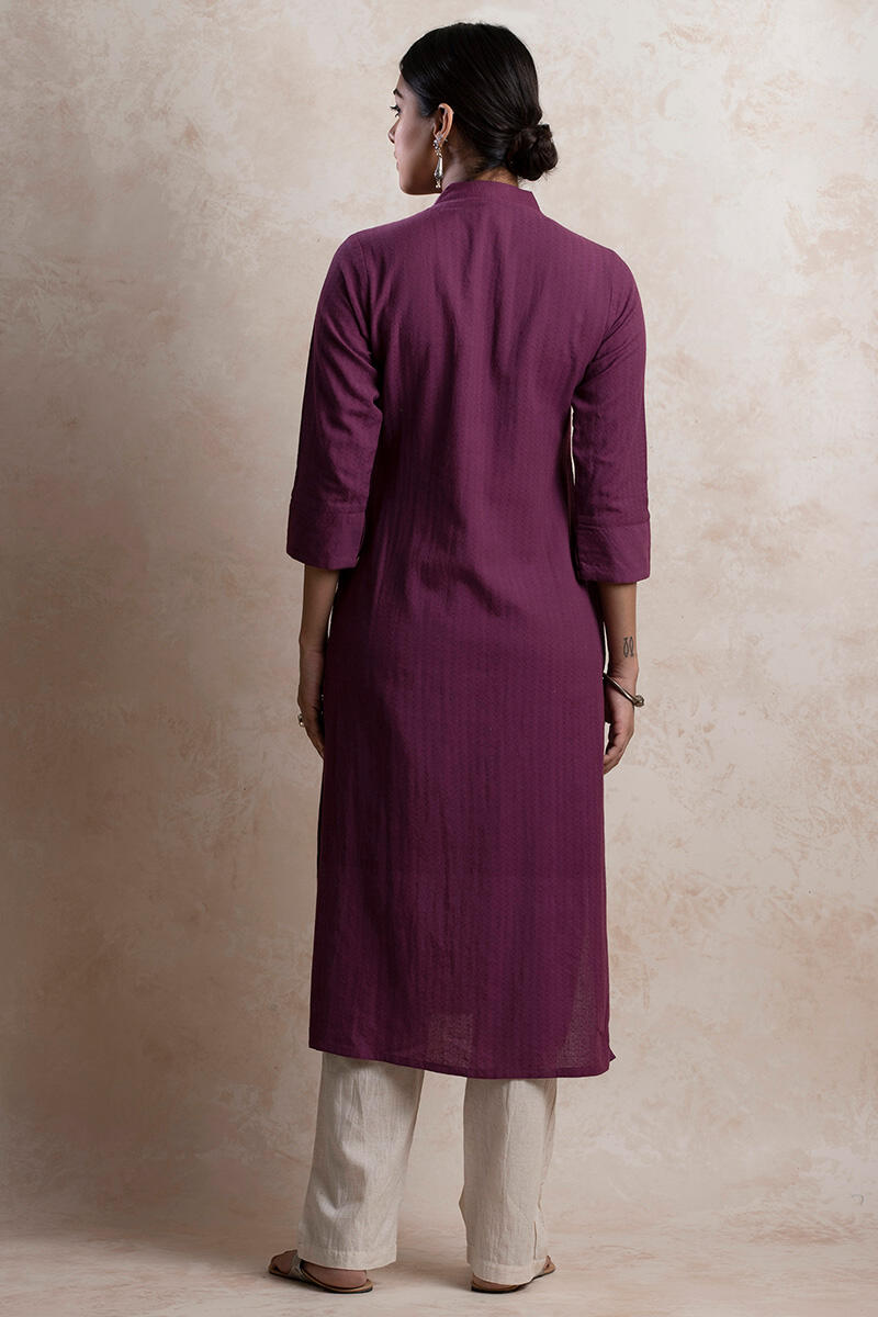 Roza Handloom Wine Kurta