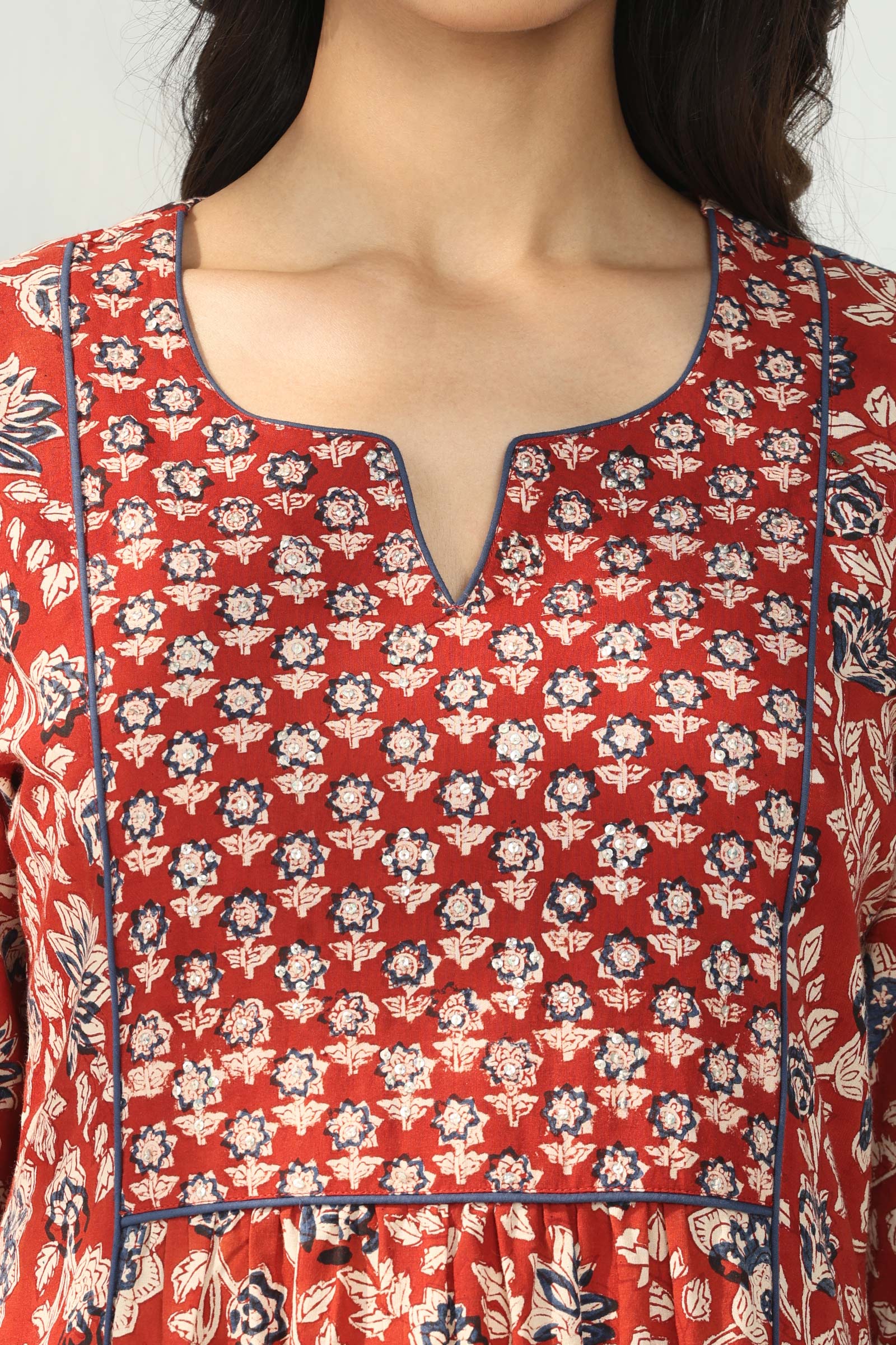 Sehra Ziah Bagru Kurta