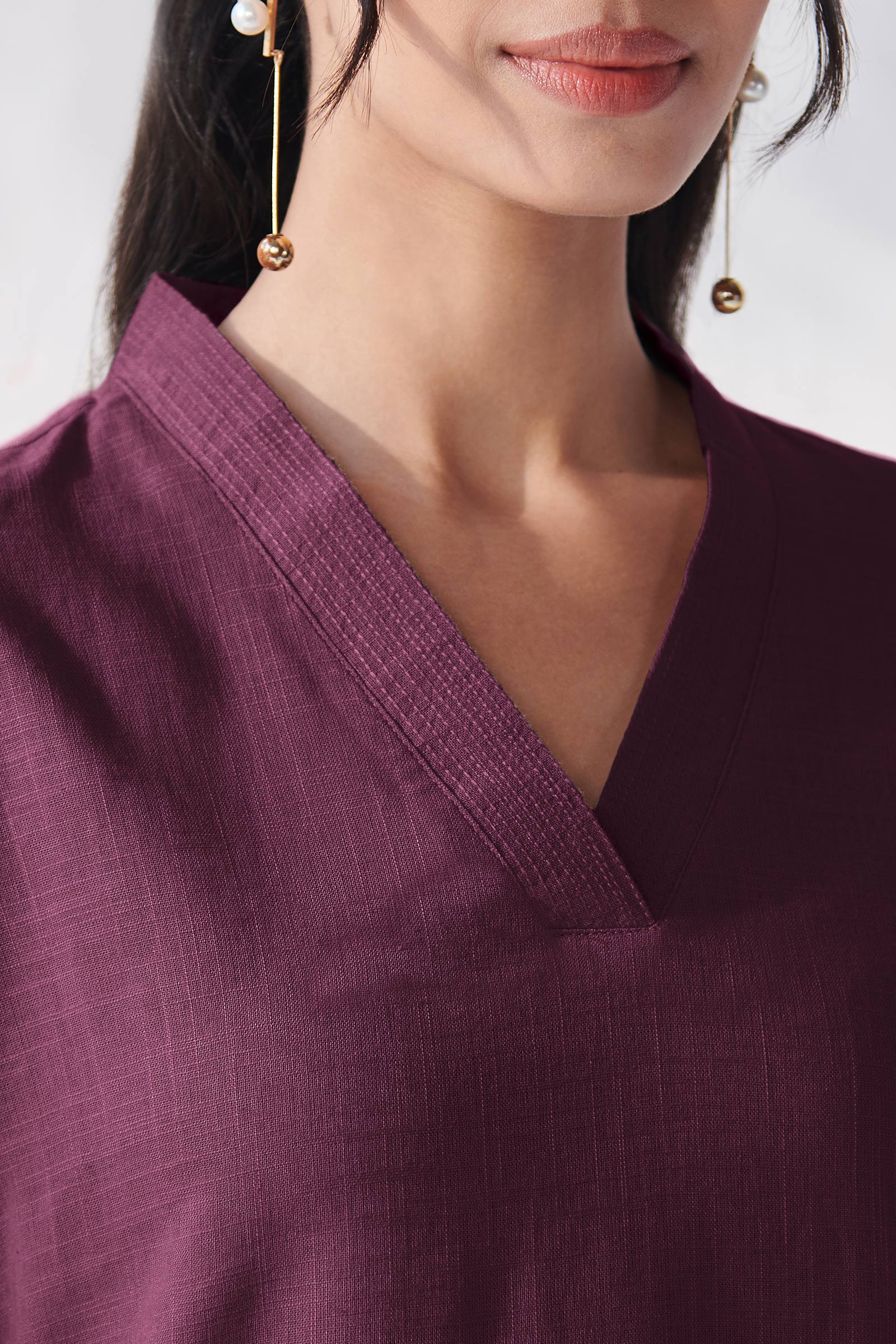 Roza Nazm Wine Kurta