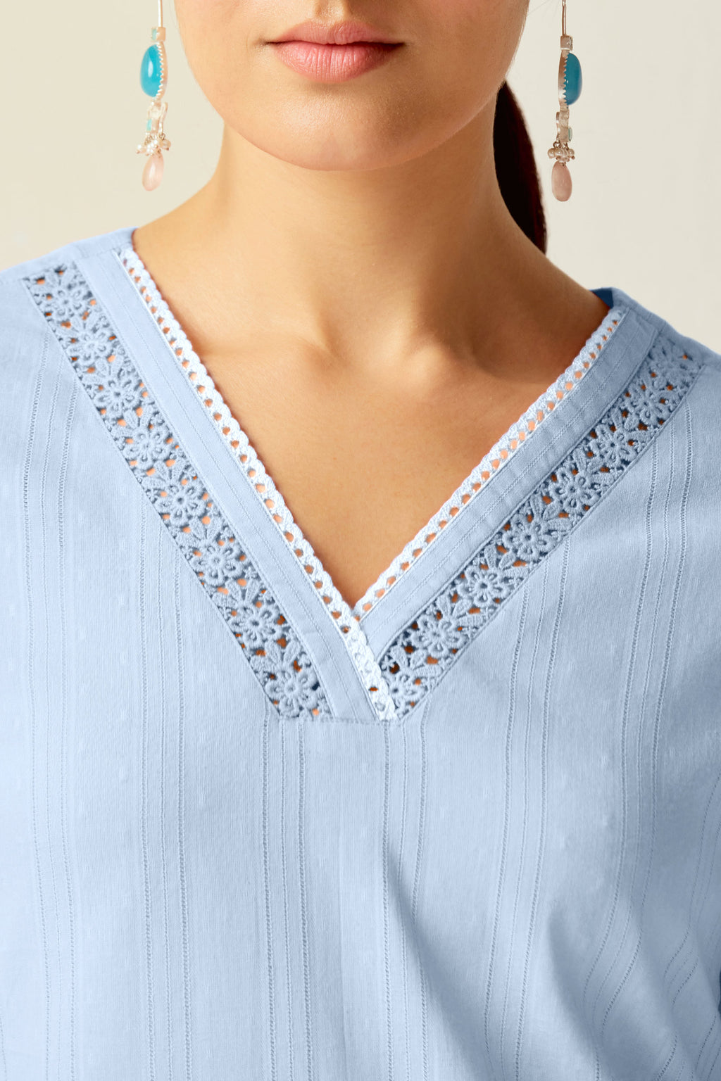 Roza Naaz Sky Blue Kurta