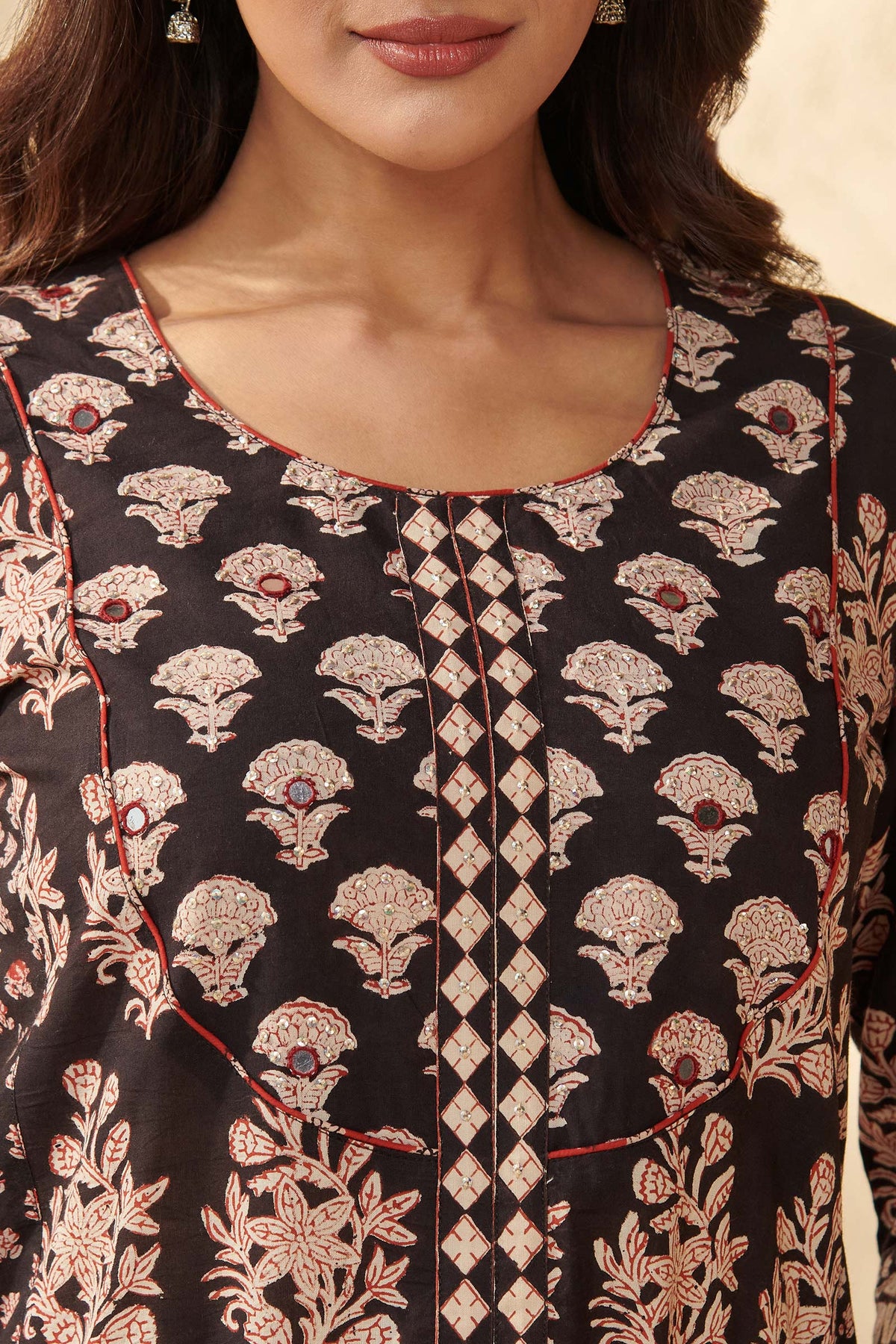 Sehra Ziah Black Bagru Kurta
