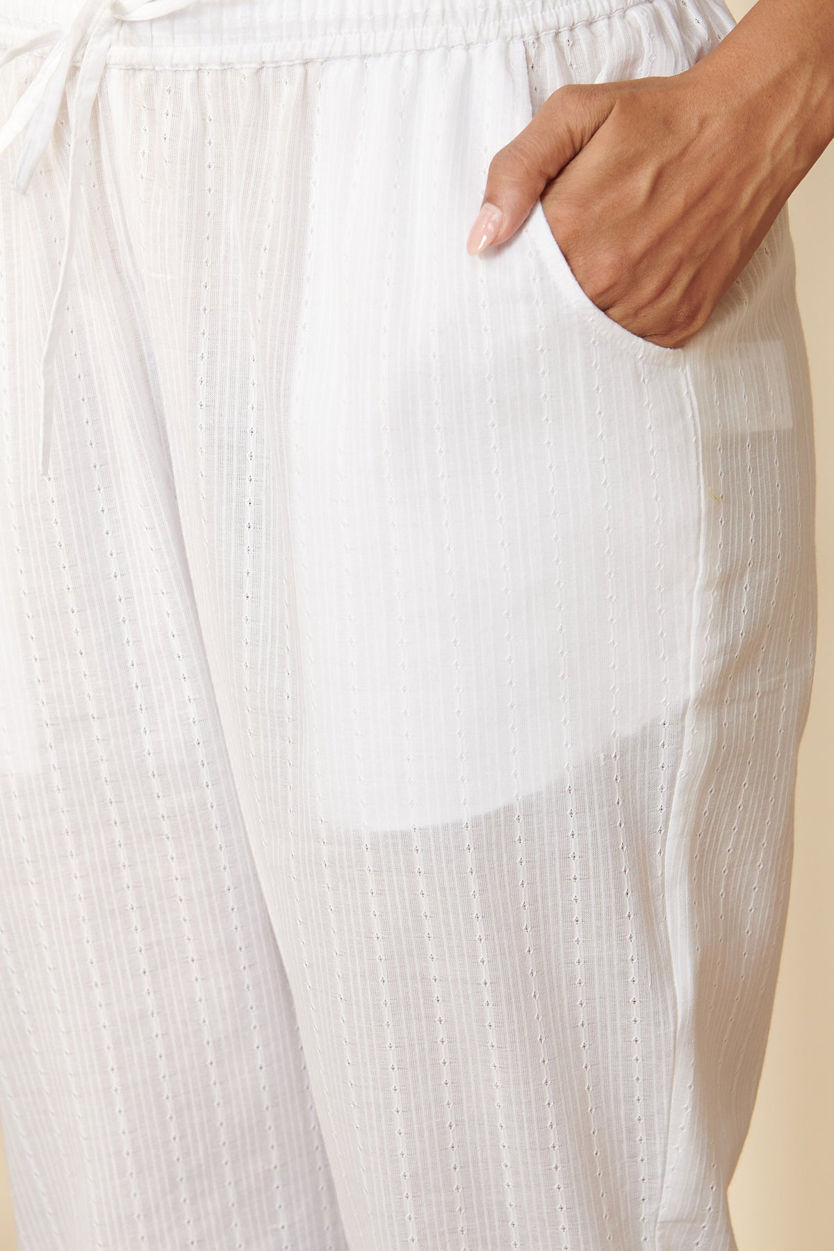Roza Reema White Narrow Pants