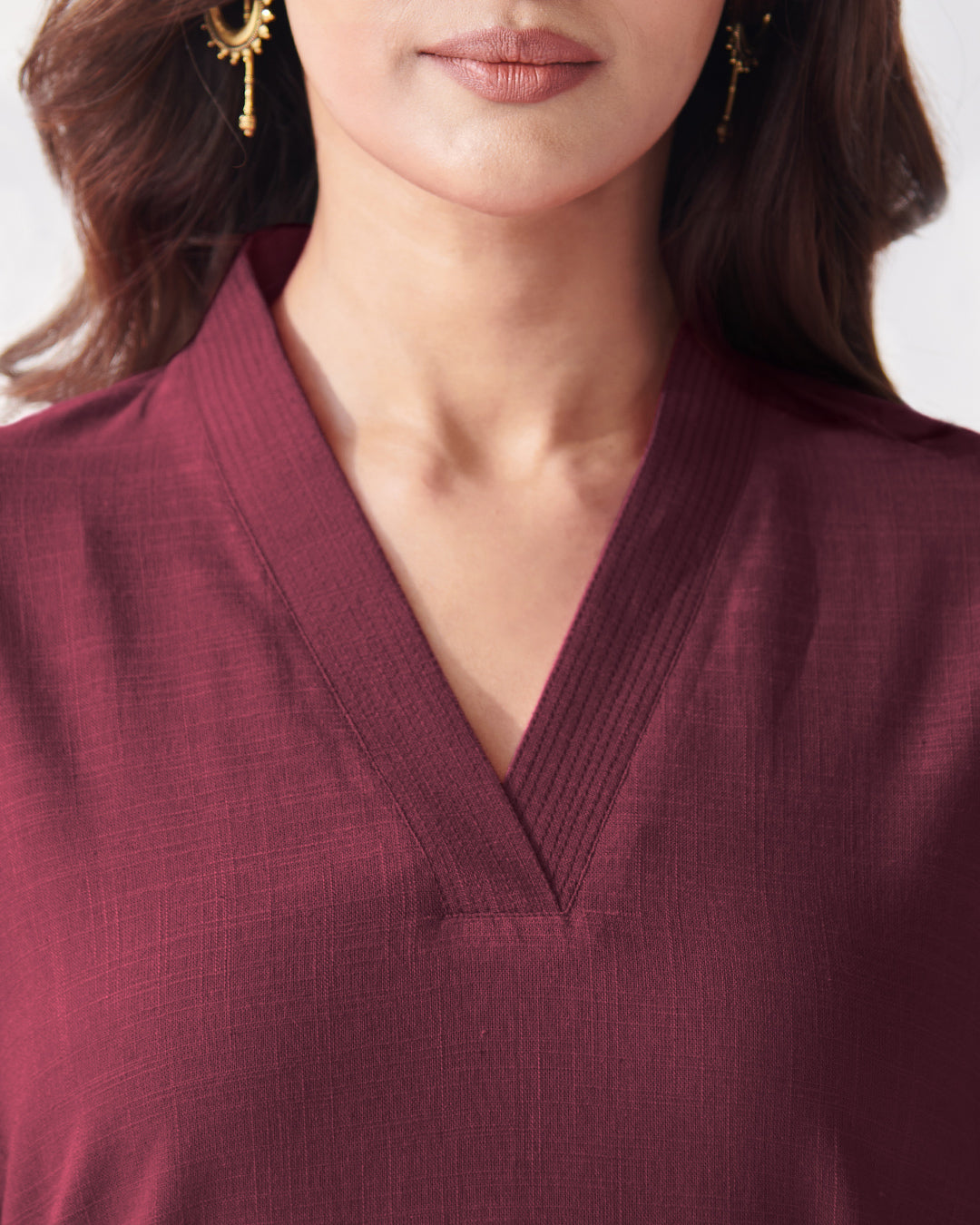 Roza Zehna Wine Kurta