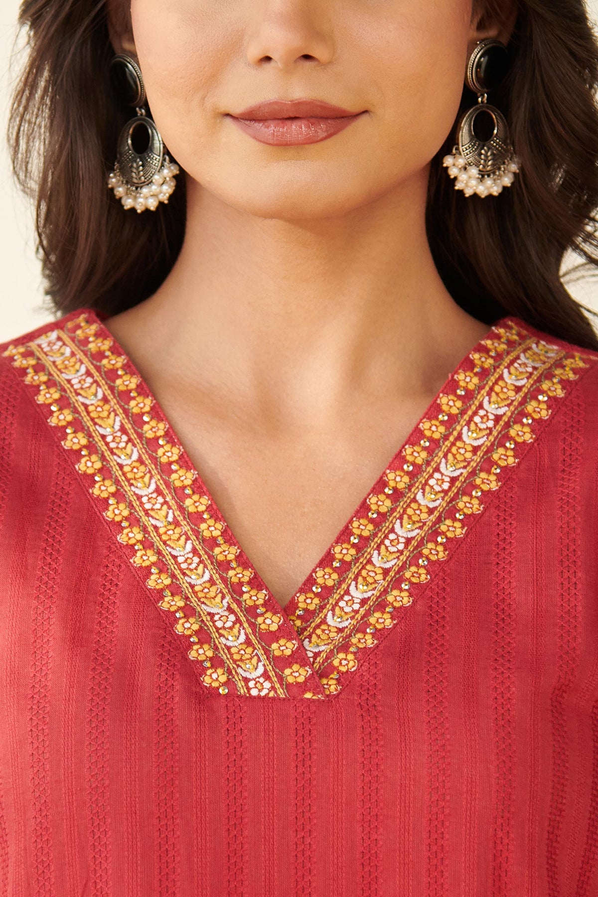 Mehraab Mehr Red Kurta