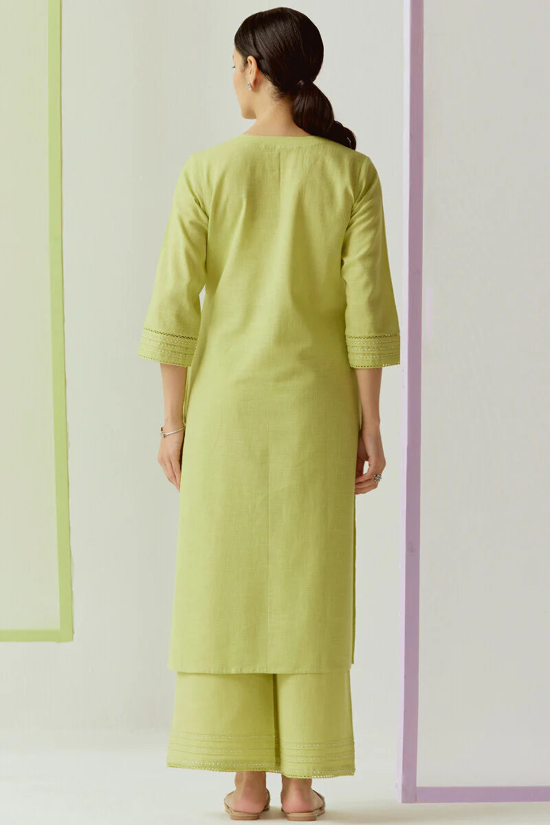 Surplus: Roza Seerat Lime Green Kurta