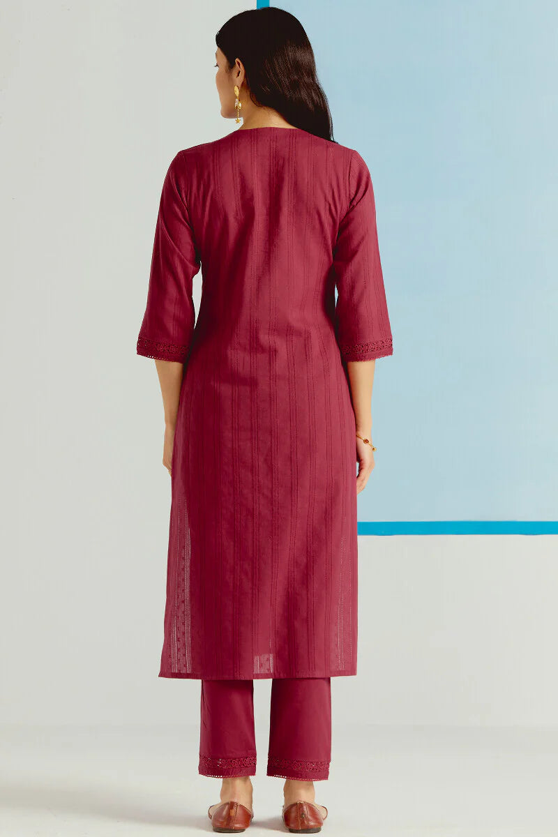 Roza Sehr Brick Red Kurta