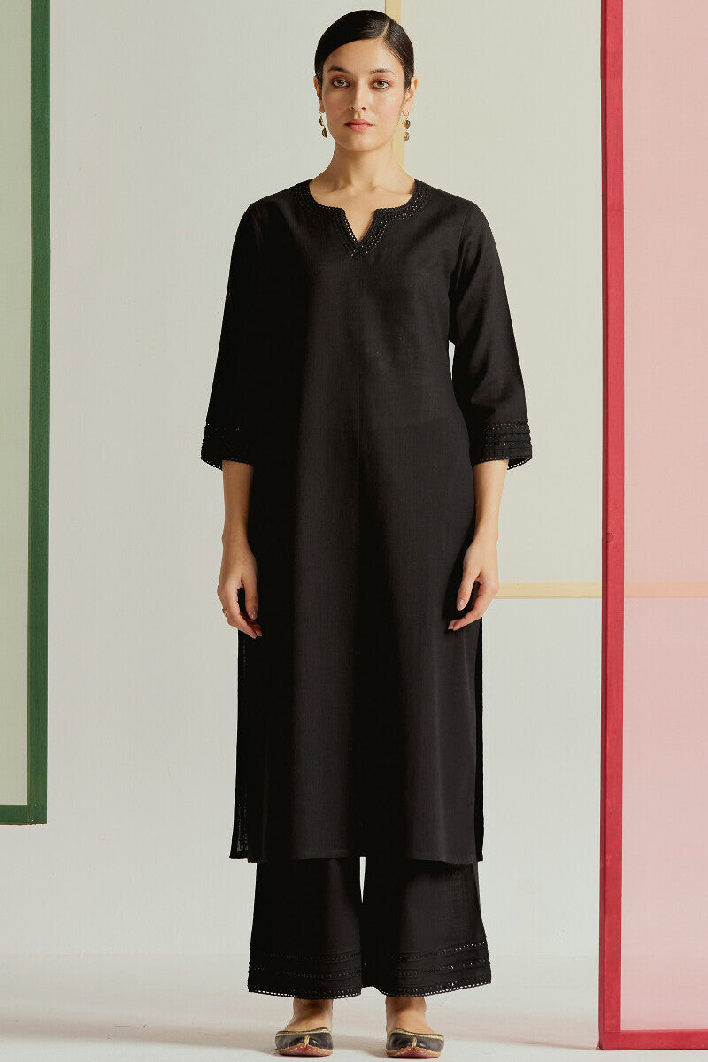 Roza Seerat Black Kurta