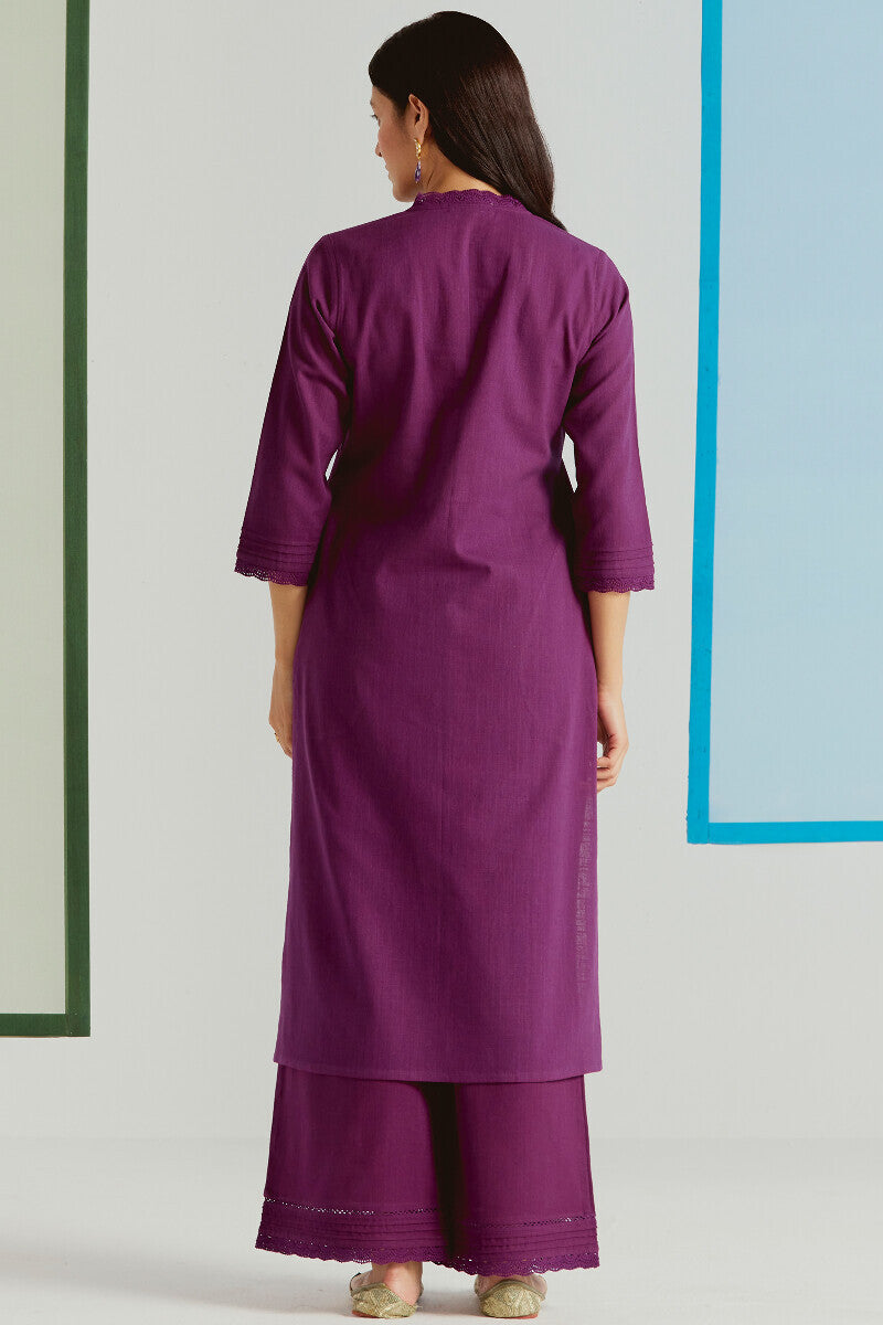 Roza Sehreen Wine Kurta