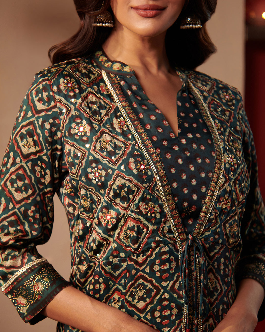 Roshanara Inara Bagru Dabu Kurta