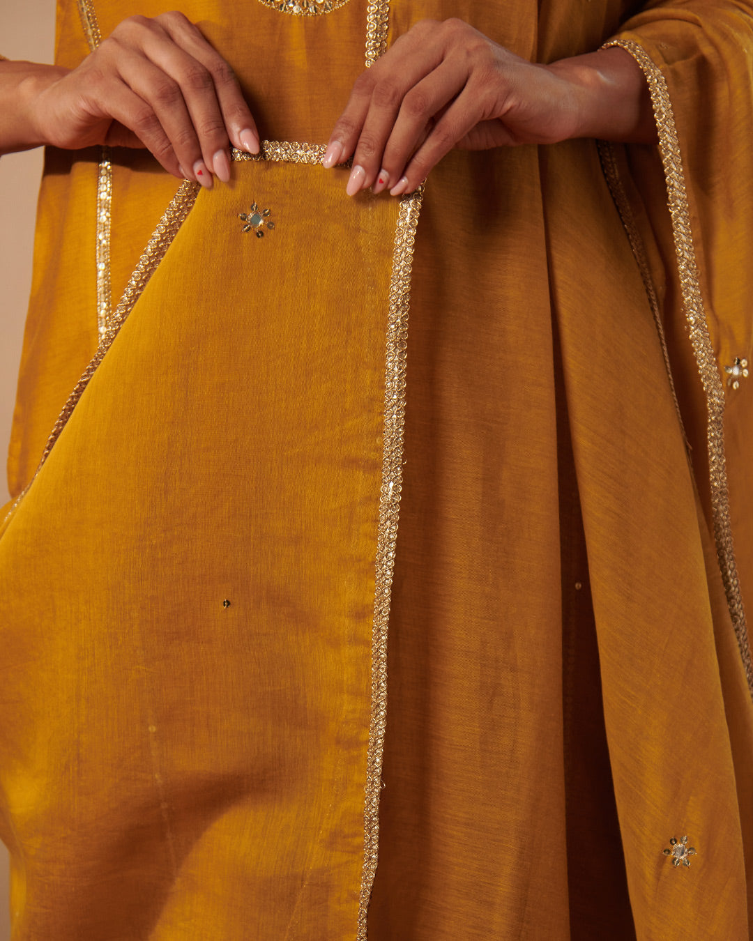 Roshanara Leela Marigold Dupatta