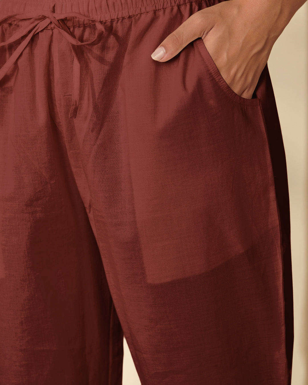 Roza Nikhat Maroon Narrow Pants