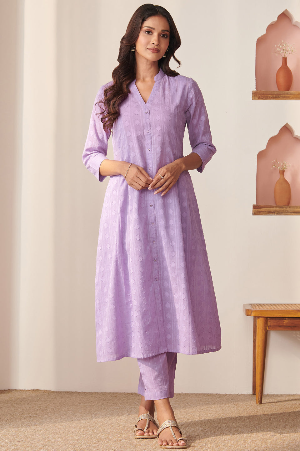Roza Shehnaz Lilac Kurta