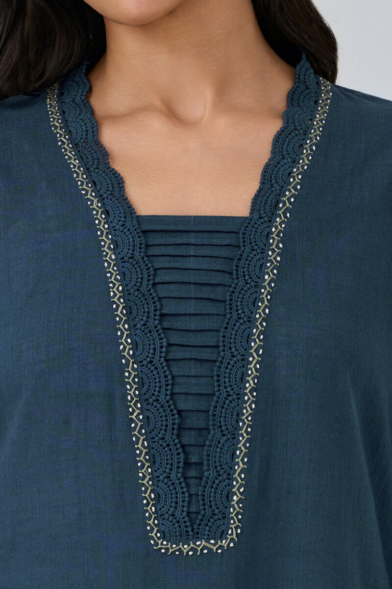 Roza Sehreen Navy Blue Kurta