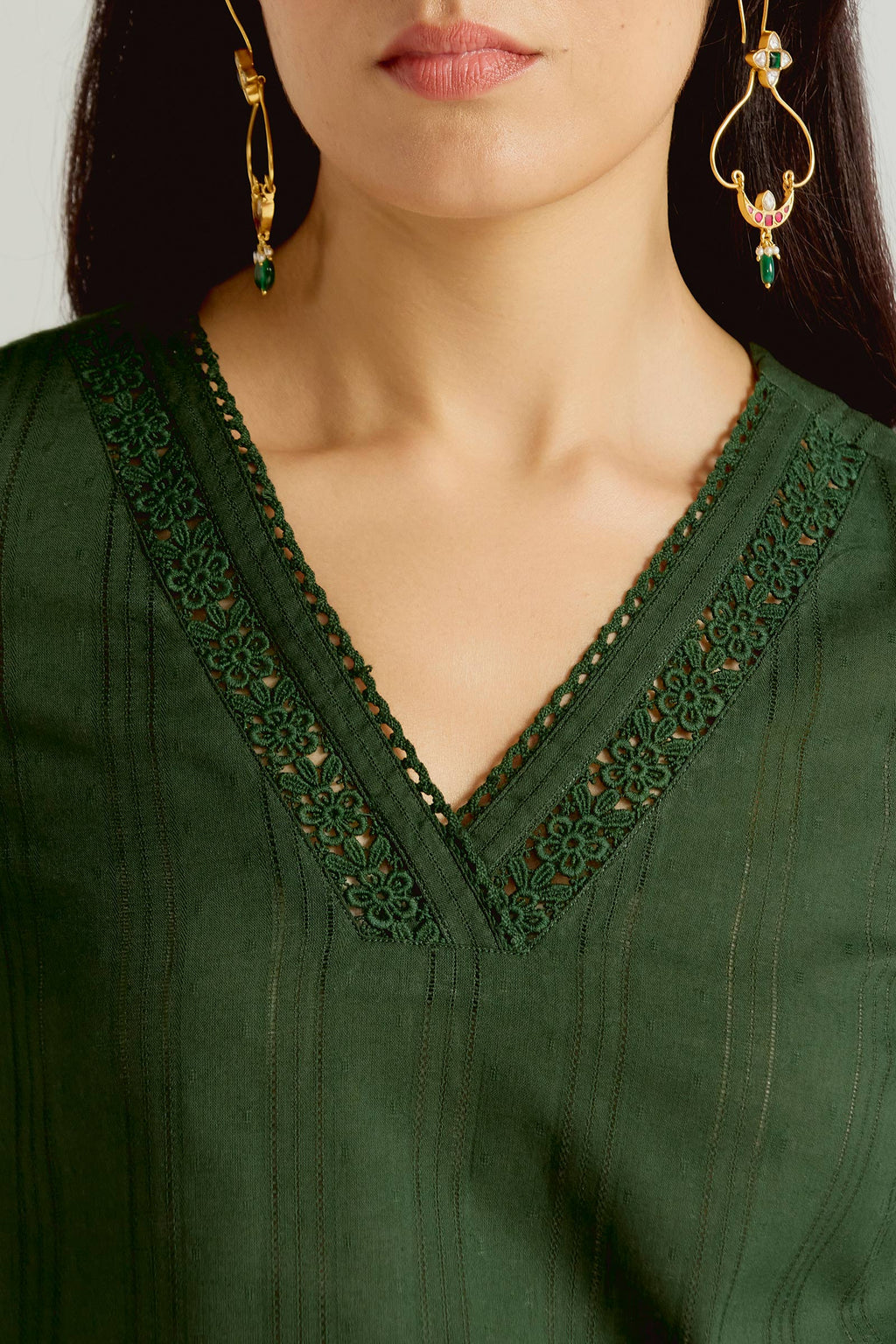 Roza Sehr Olive Green Kurta