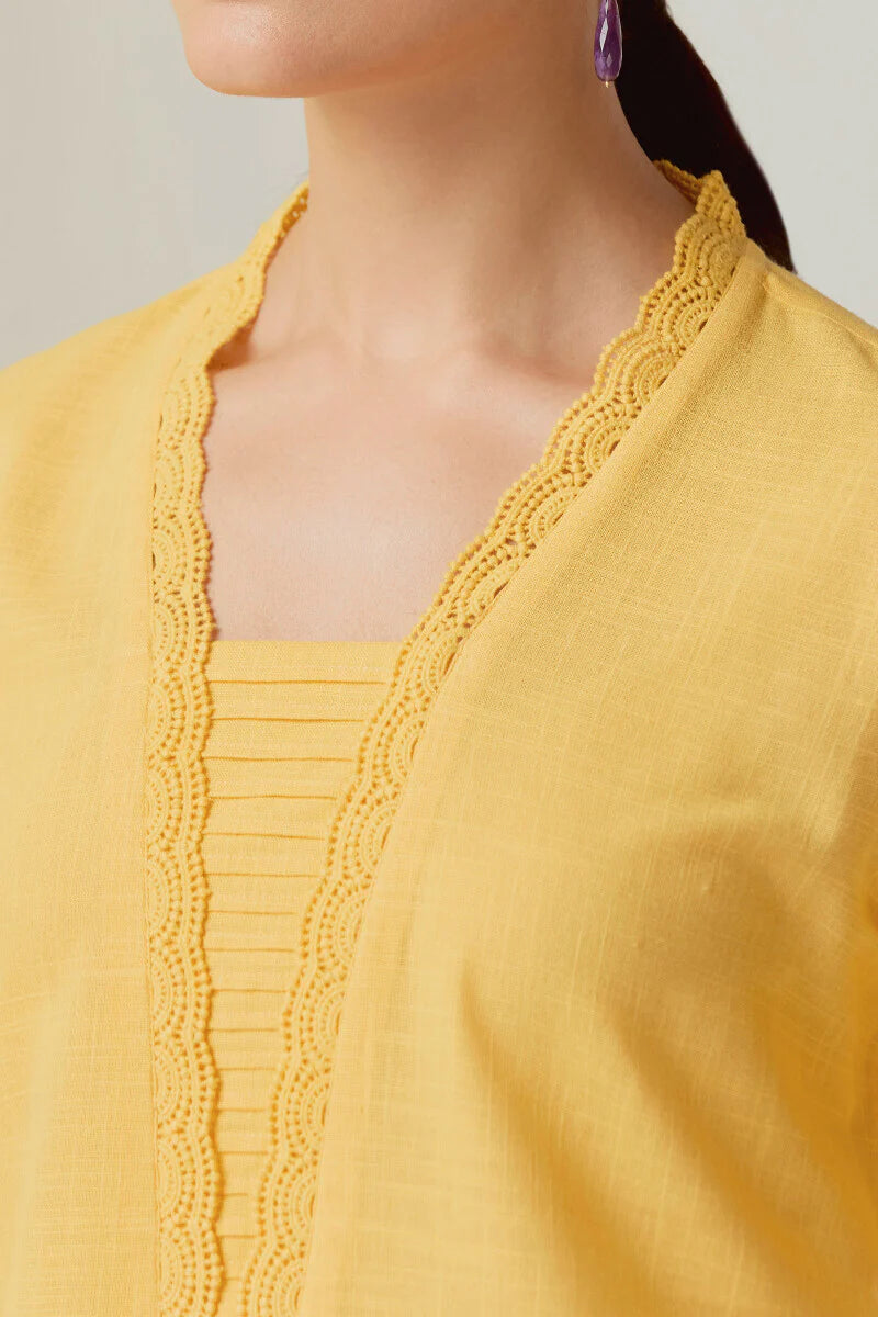 Surplus: Roza Sehreen Lemon Yellow Kurta