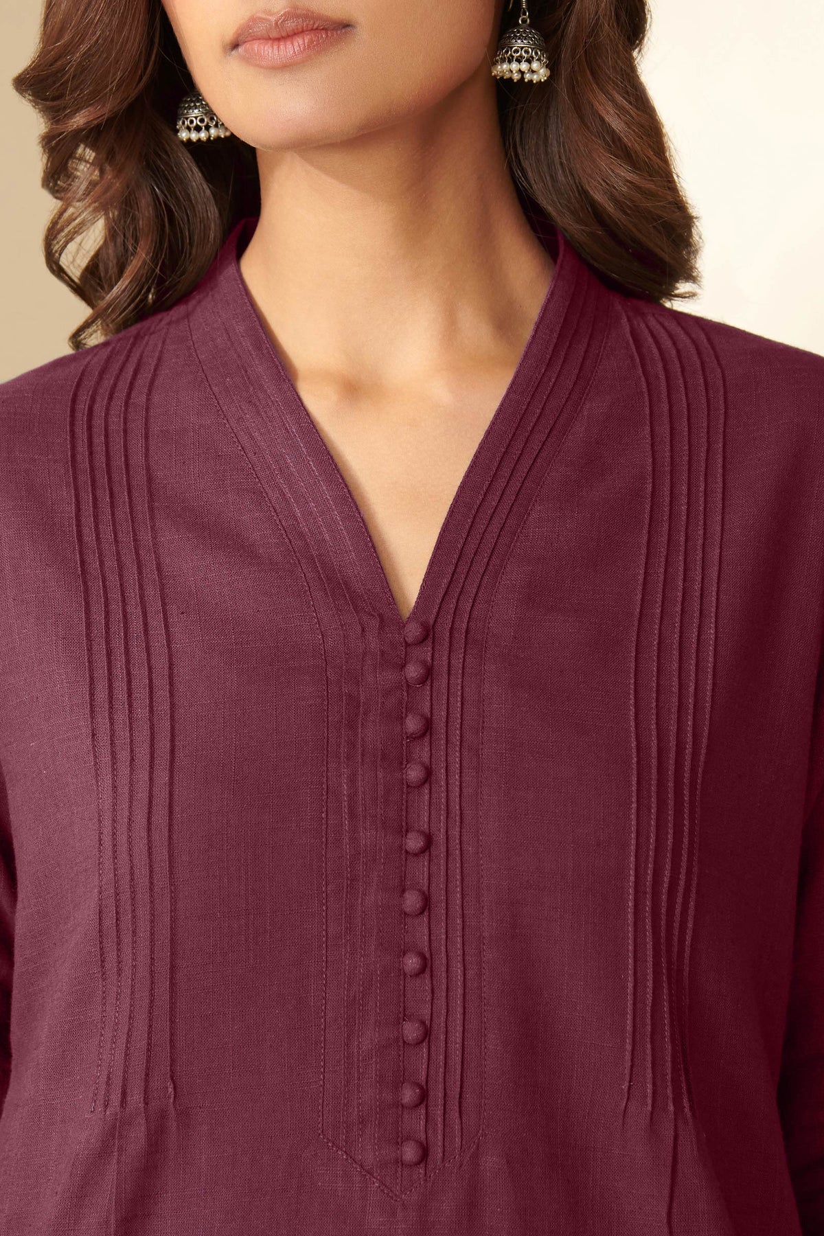 Roza Wahida Burgundy Kurta