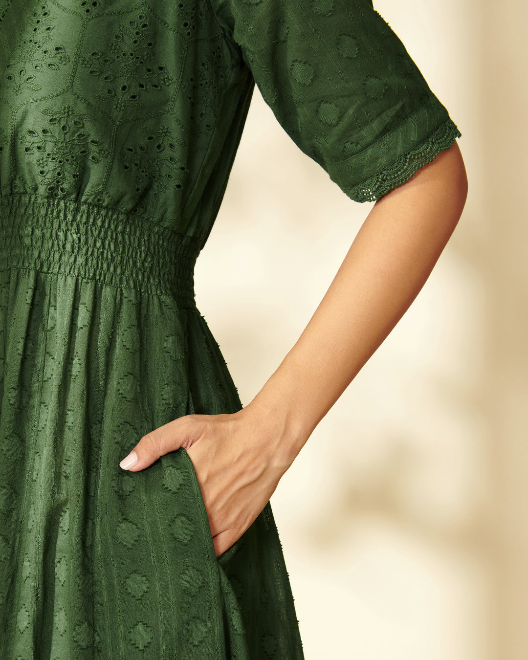 Roza Aaliya Forest Green Dress