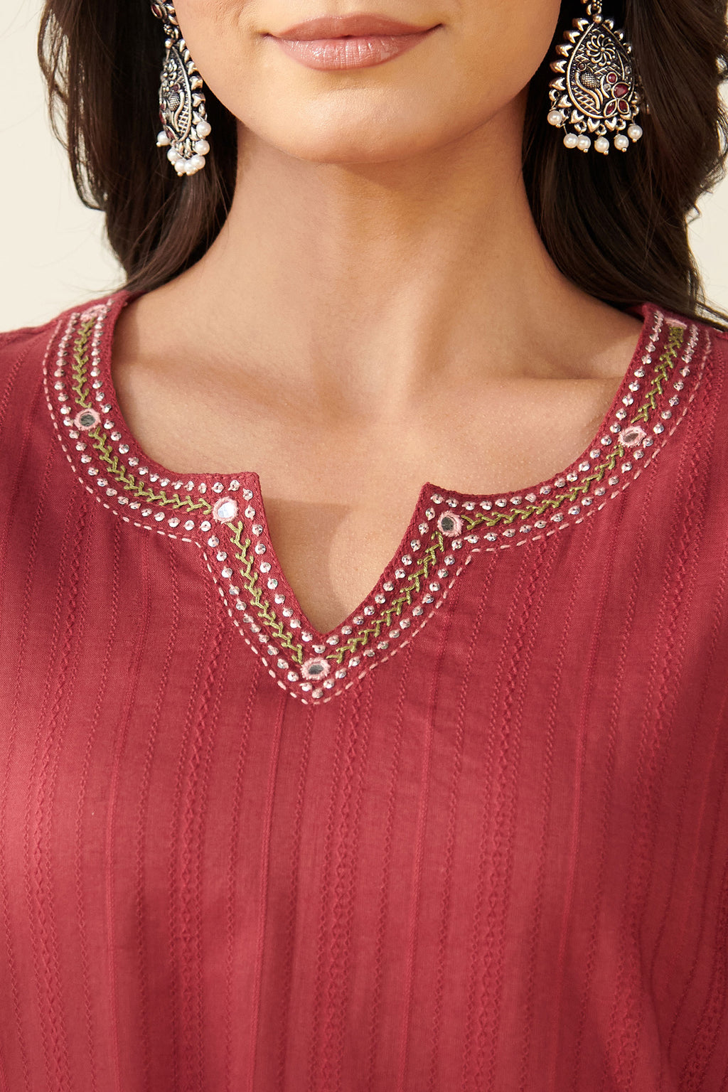 Surplus: Roza Razia Maroon Kurta