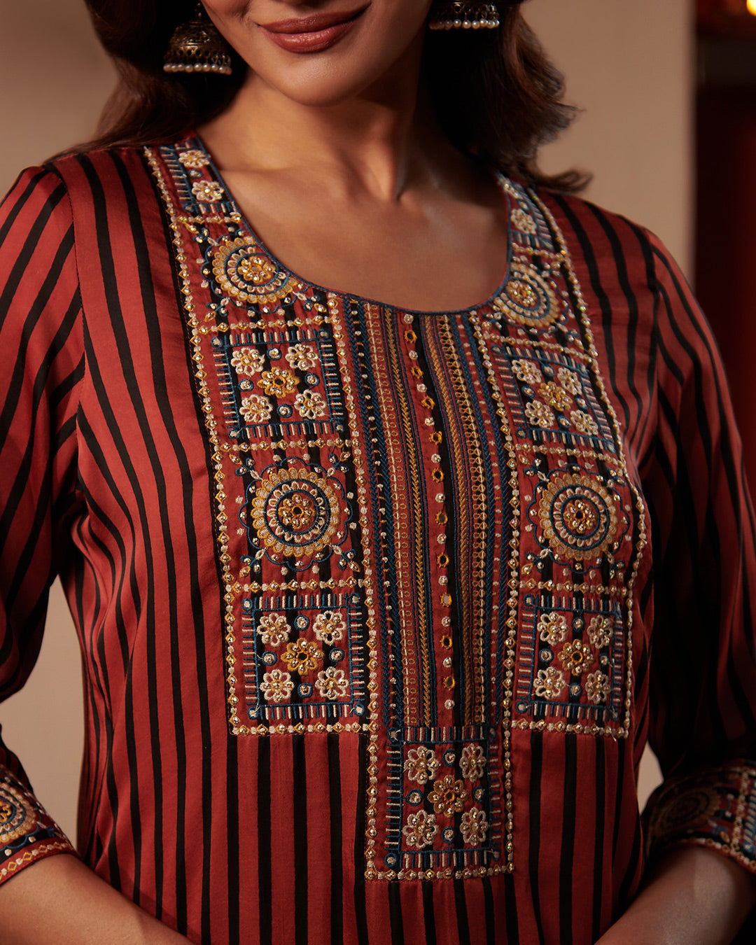 Roshanara Rahida Bagru Kurta