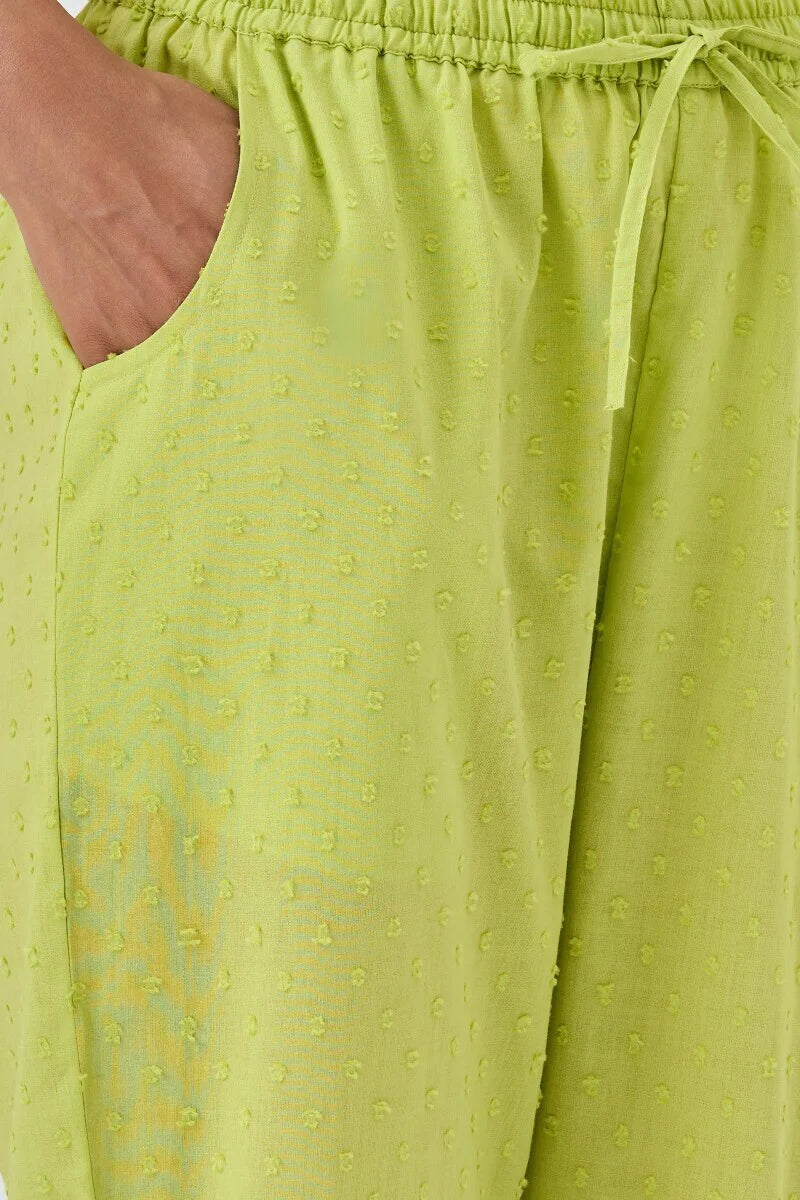 Surplus: Roza Aafiyah Green Ram Buta Narrow Pants