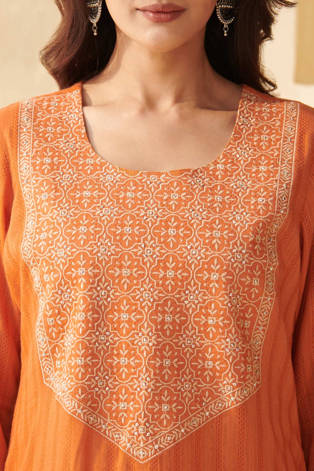 Mehraab Mihira Orange Kurta