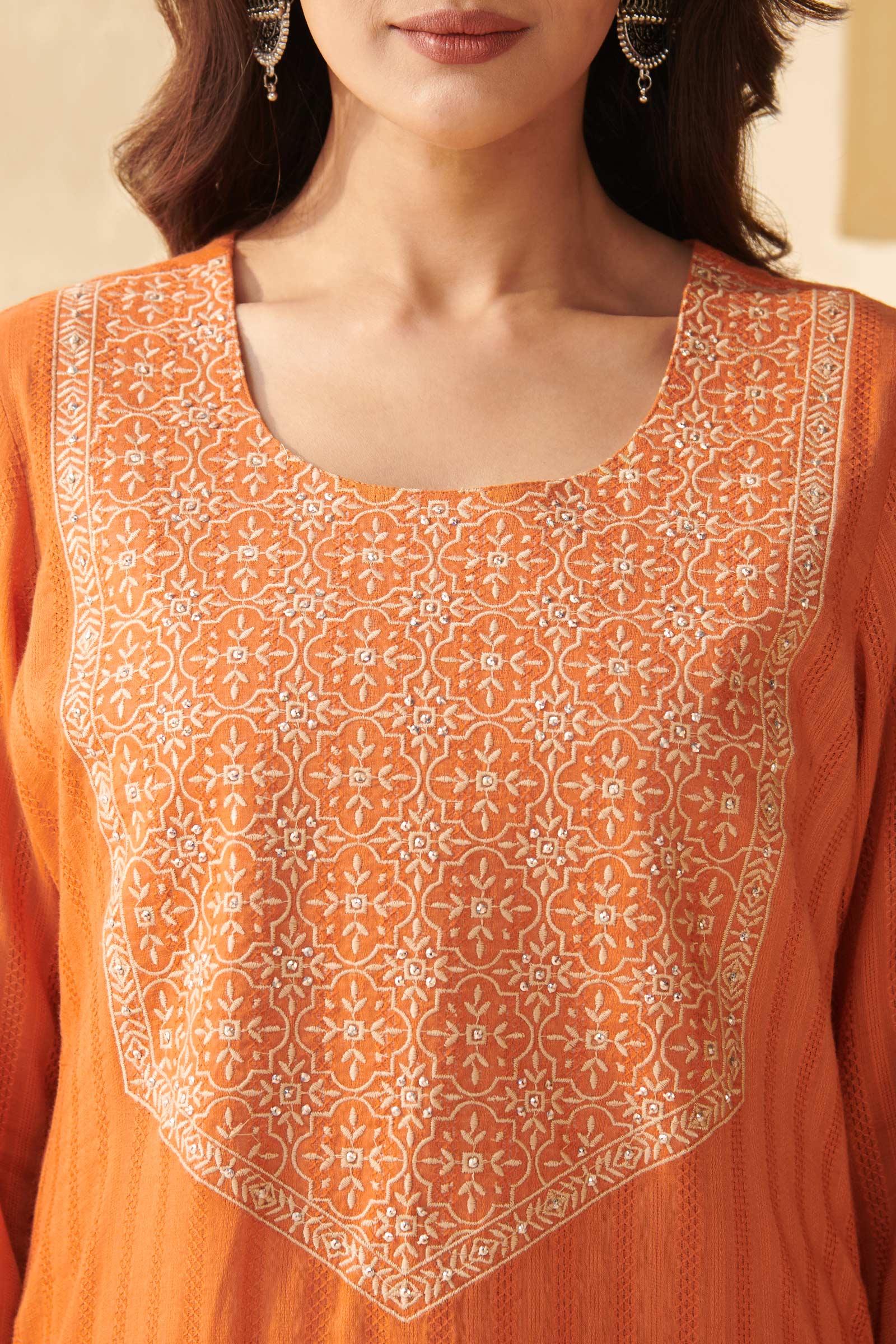 Mehraab Mihira Orange Kurta