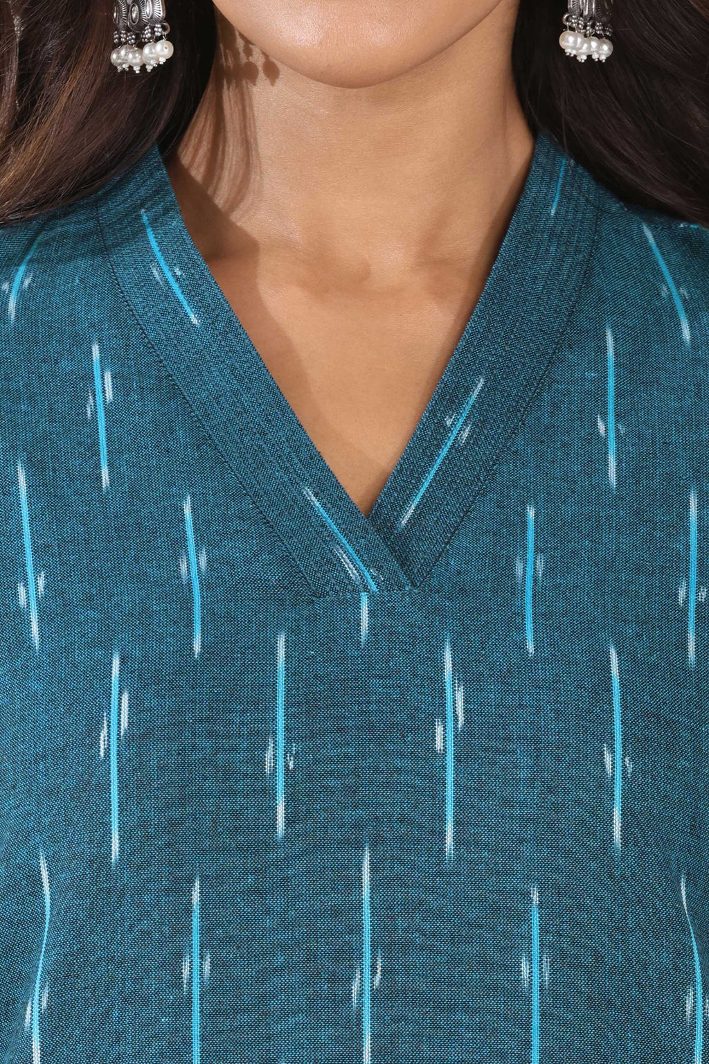 Gulbarg Rumaisa Blue Ikat Kurta