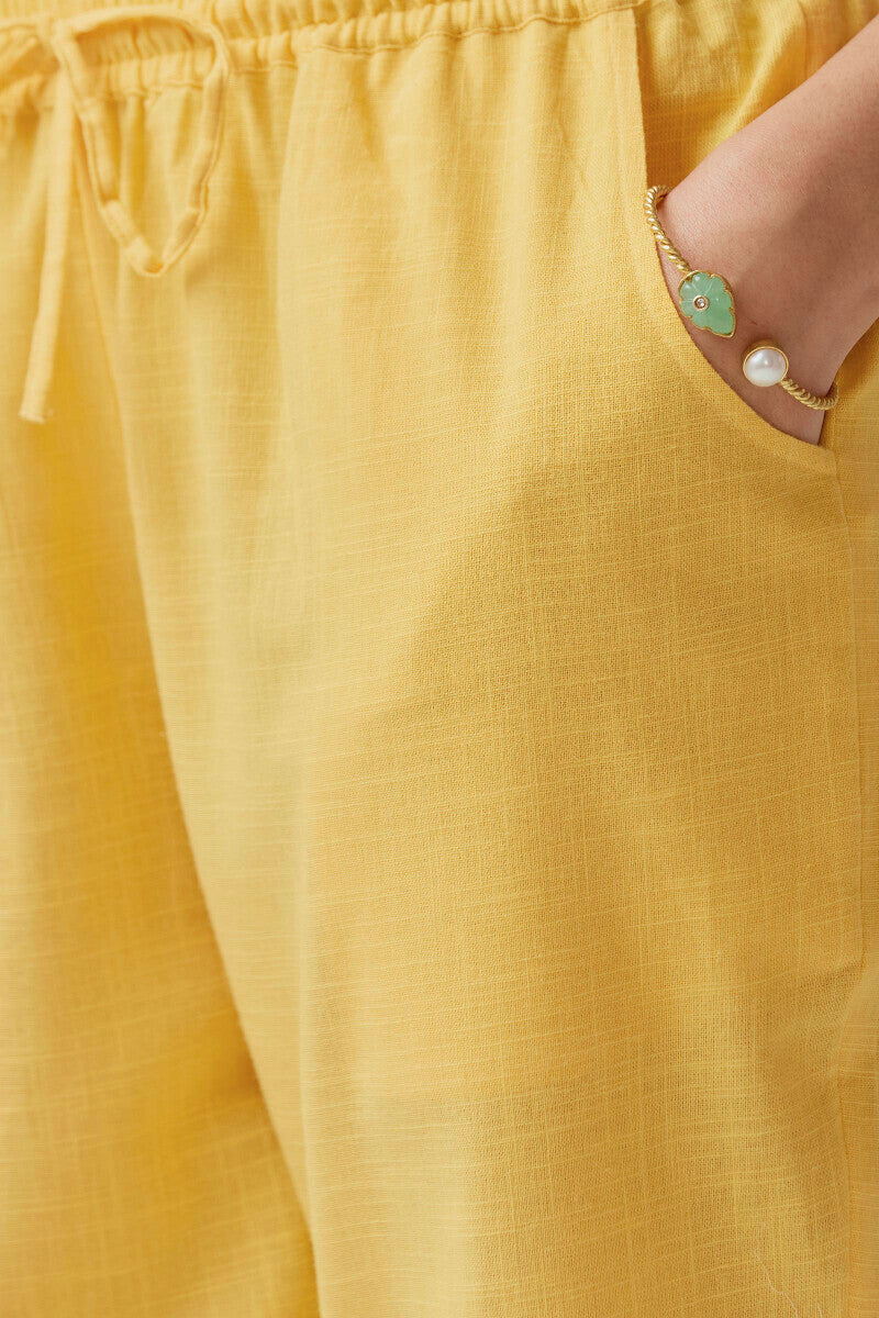 Roza Sehreen Lemon Yellow Narrow Pants