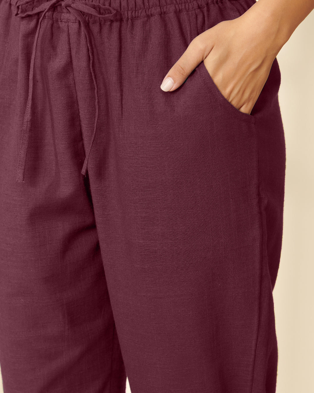 Roza Wahida Burgundy Narrow Pants