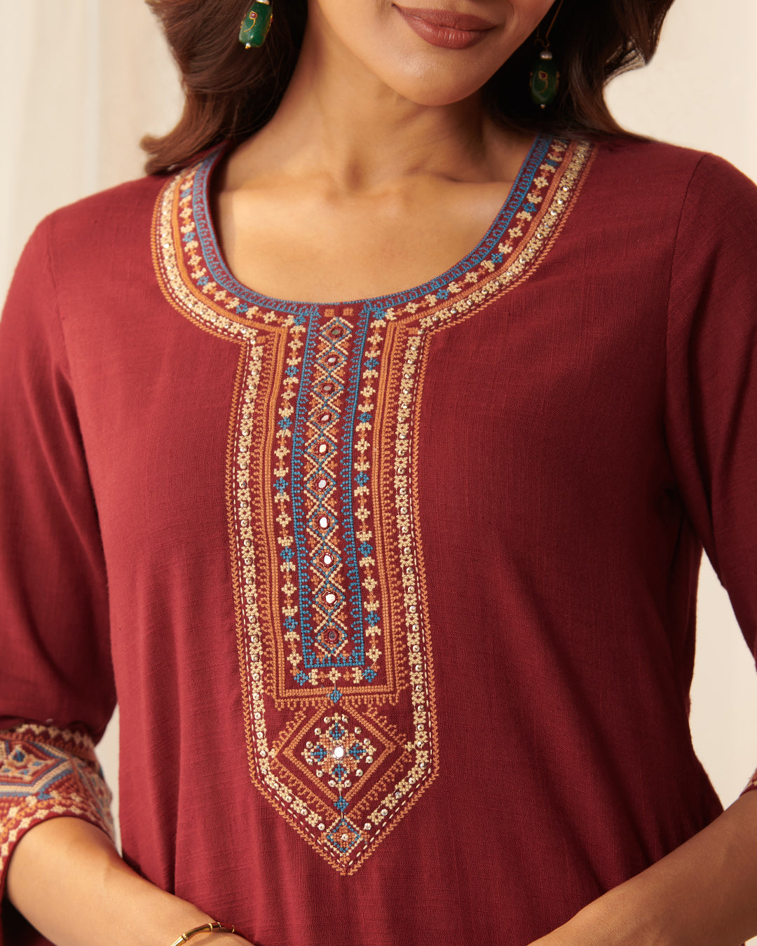 Mehraab Aahana Maroon Kurta