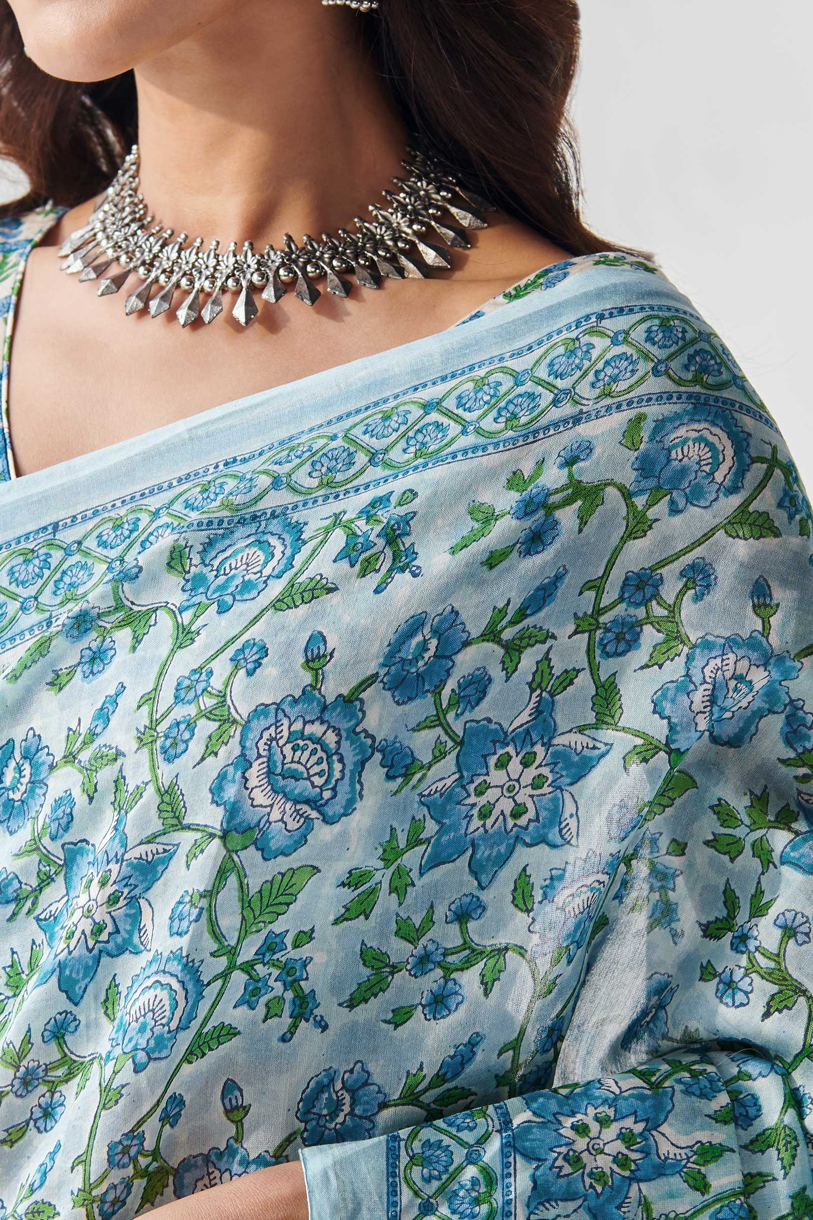 Gulbahar Chaand Sanganeri Saree