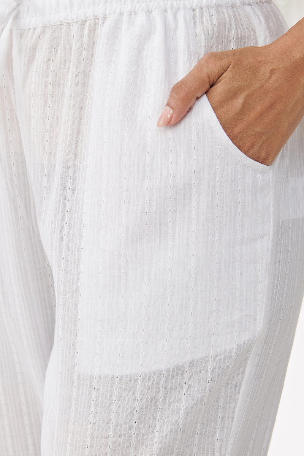 Roza Rehana White Narrow Pants
