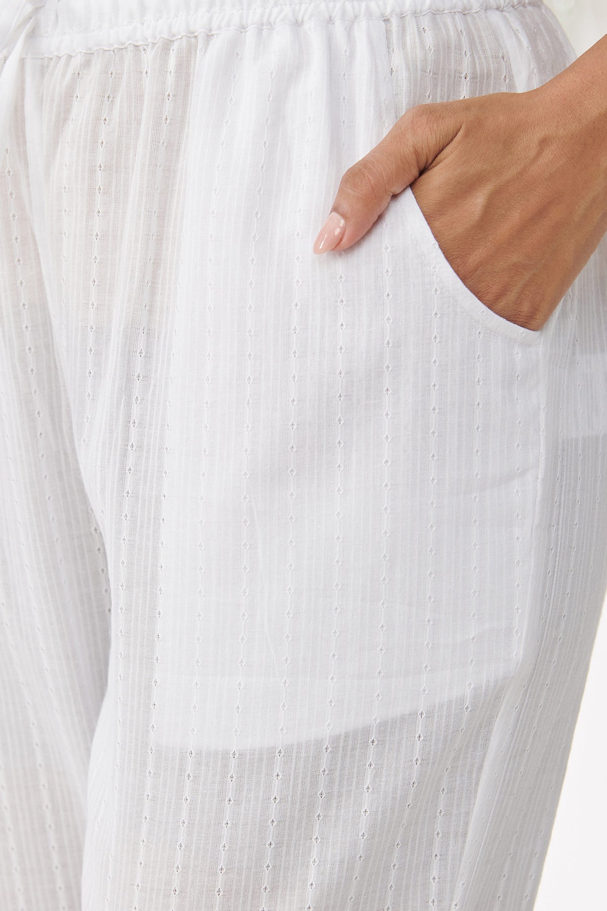 Roza Rehana White Narrow Pants