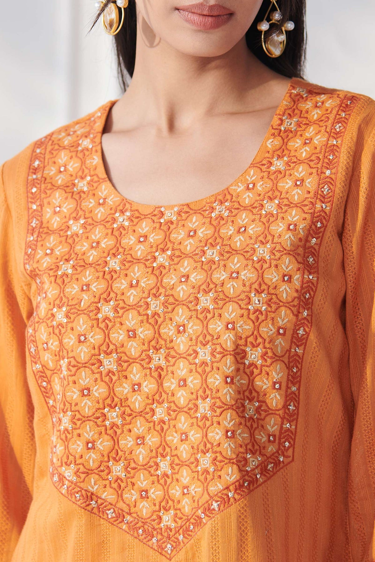Mehraab Nahida Orange Kurta
