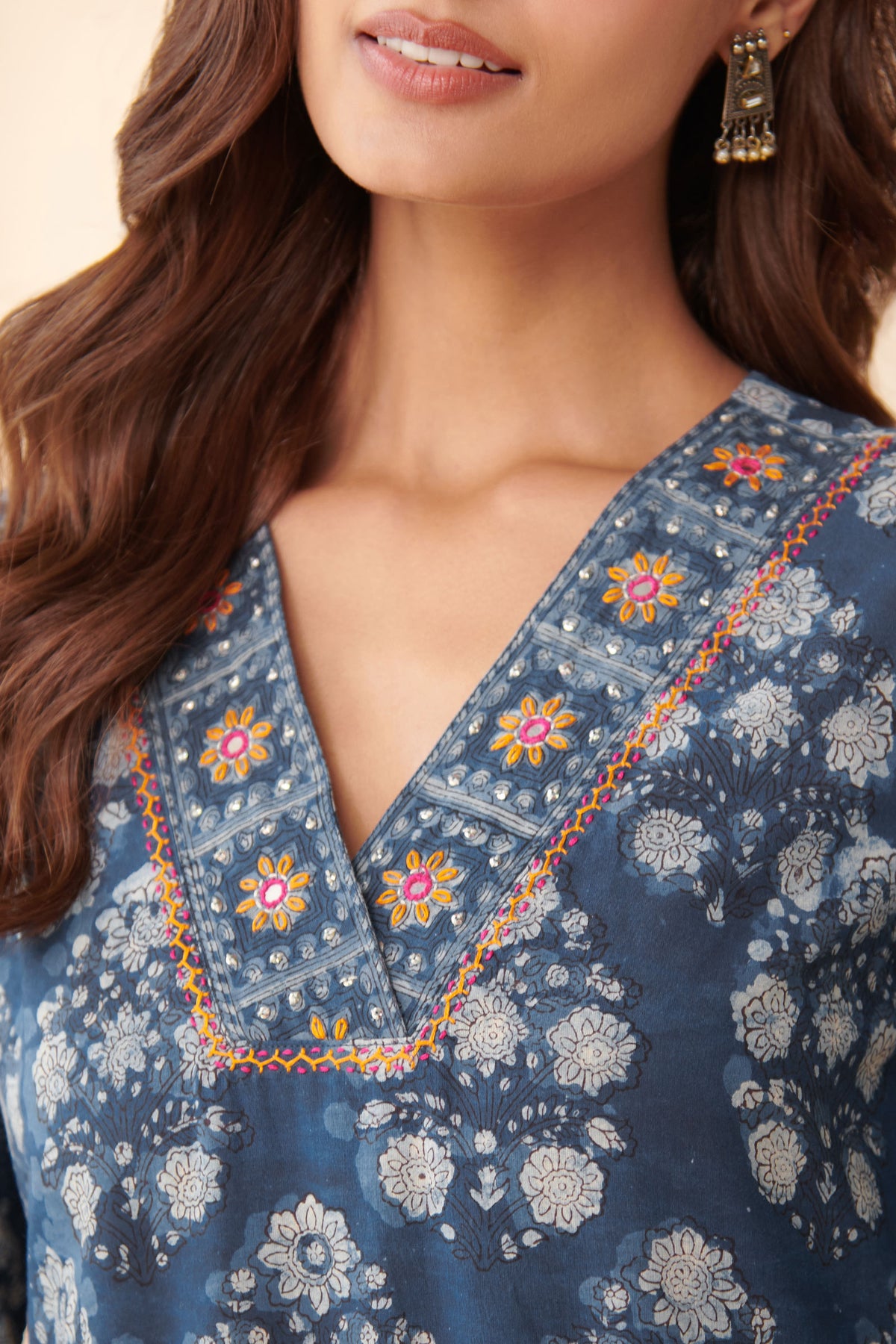 Sehra Zahira Bagru Dabu Kurta