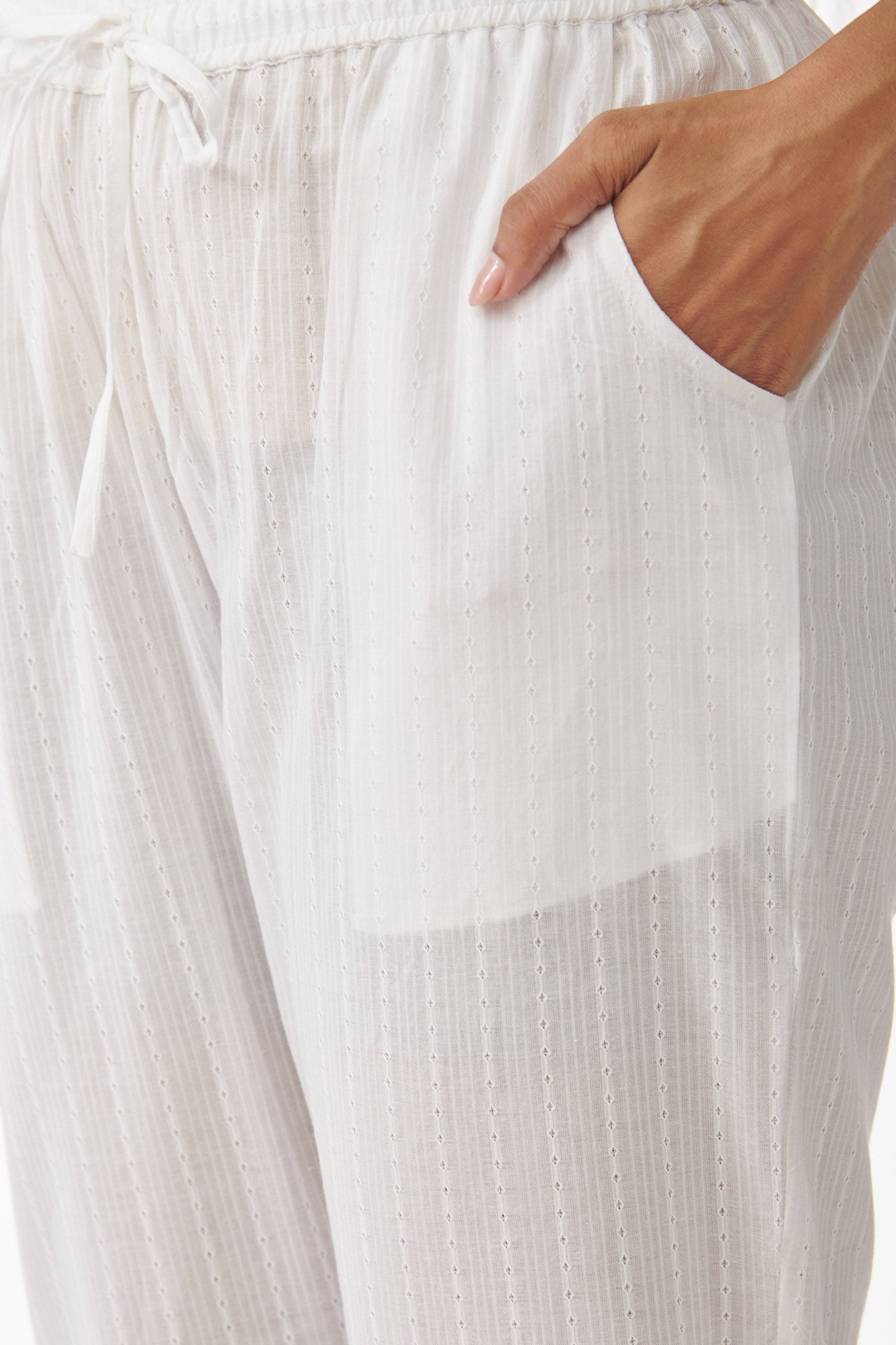 Surplus: Mehraab Samaira White Narrow Pants