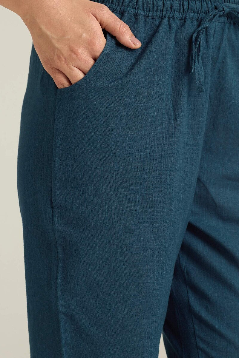 Kashida Kiara Navy Blue Narrow Pants